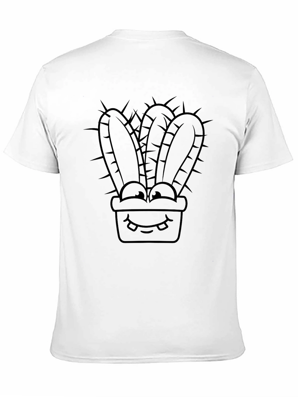 Cartoon Cactus T-Shirt - Black Graphic Tee