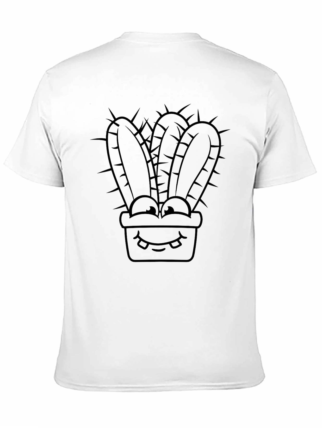 Cartoon Cactus T-Shirt - Black Graphic Tee