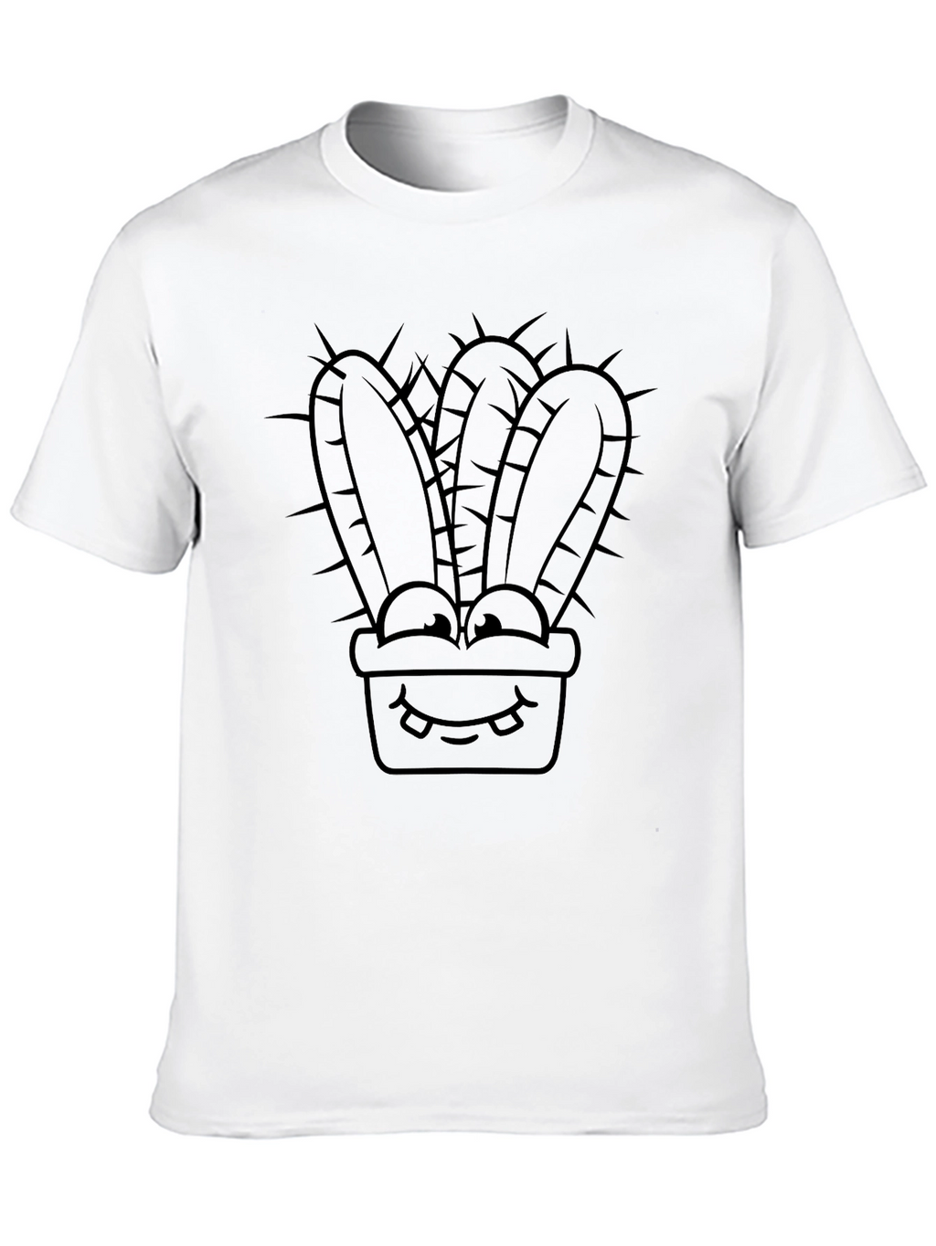 Cartoon Cactus T-Shirt - Black Graphic Tee