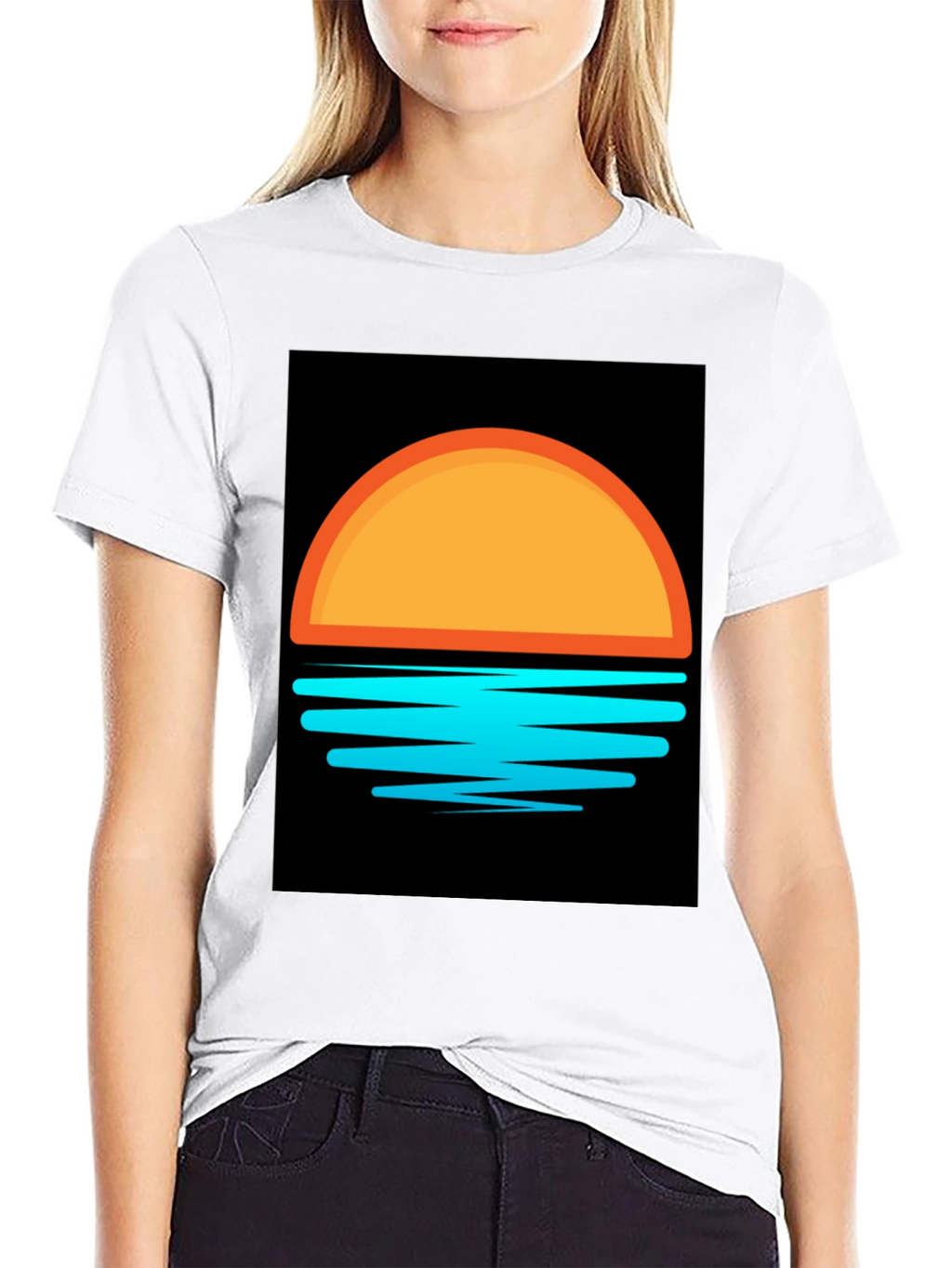 Sunset Graphic Tee - Stylish Black T-Shirt