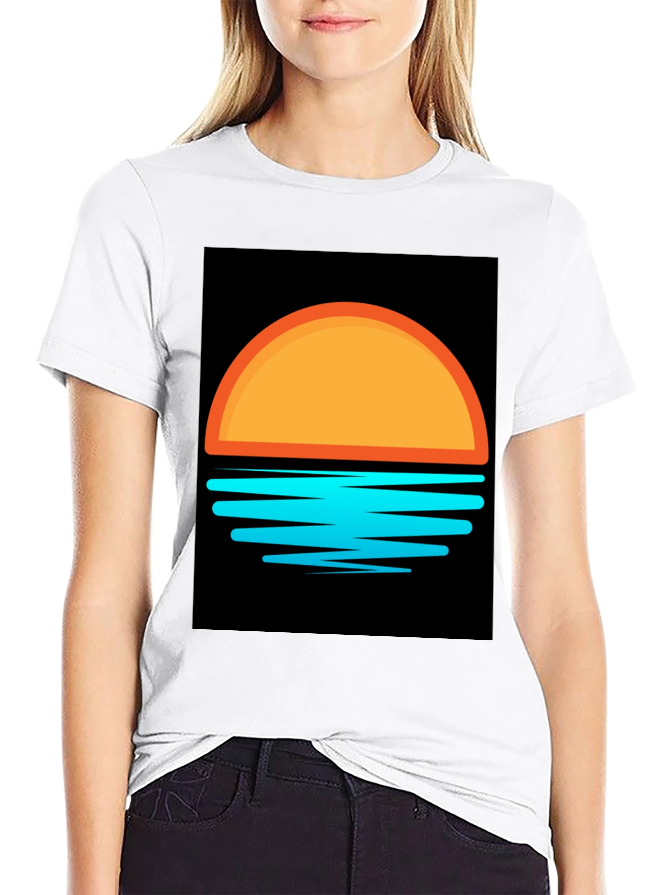 Sunset Graphic Tee - Stylish Black T-Shirt