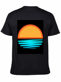 Sunset Graphic Tee - Stylish Black T-Shirt