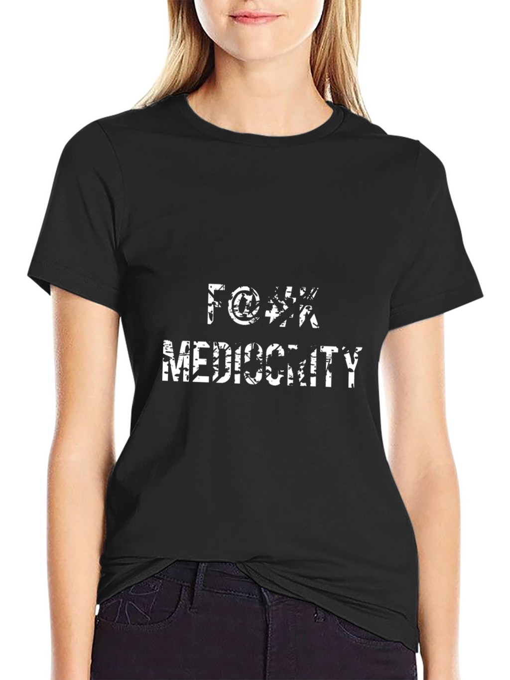 Black T-Shirt with Anti-Mediocrity Graphic