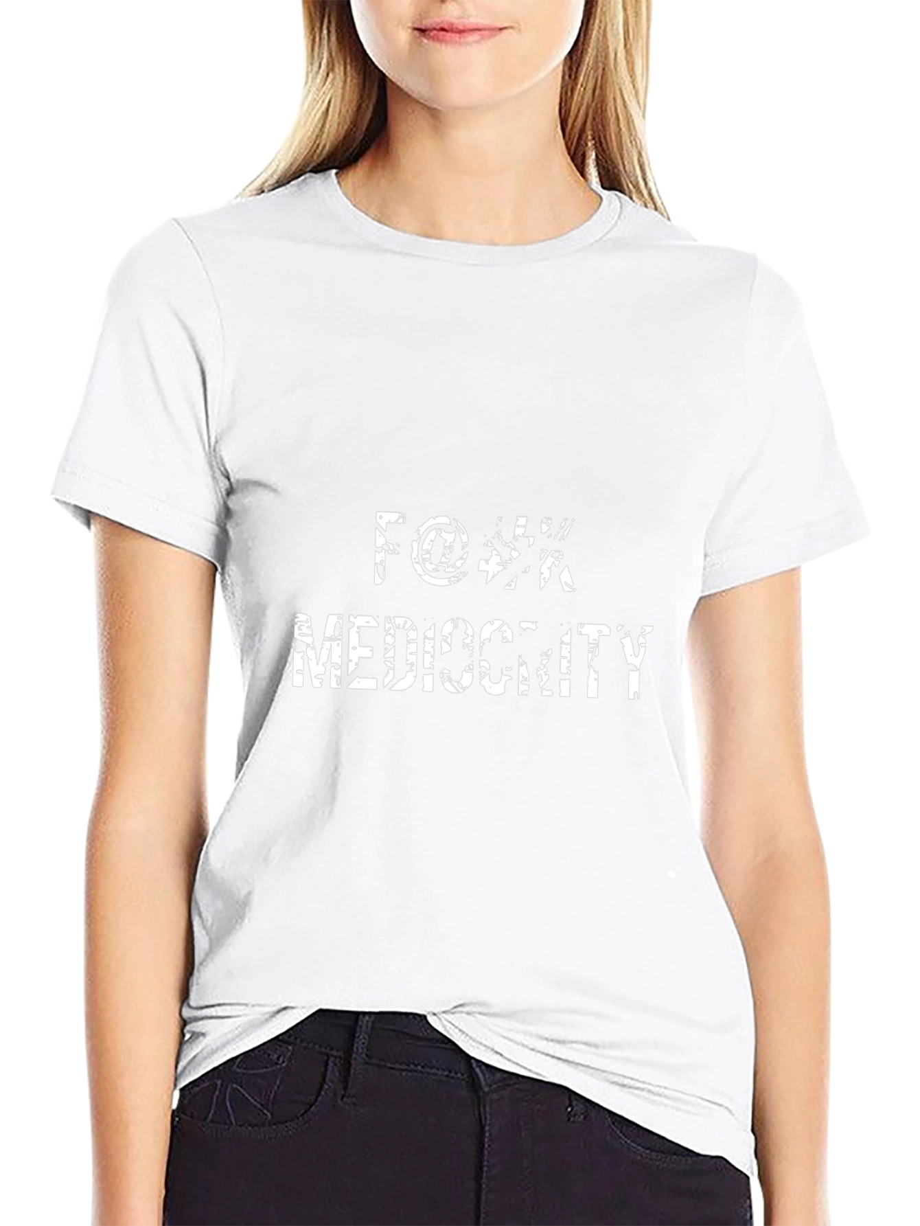 Black T-Shirt with Anti-Mediocrity Graphic