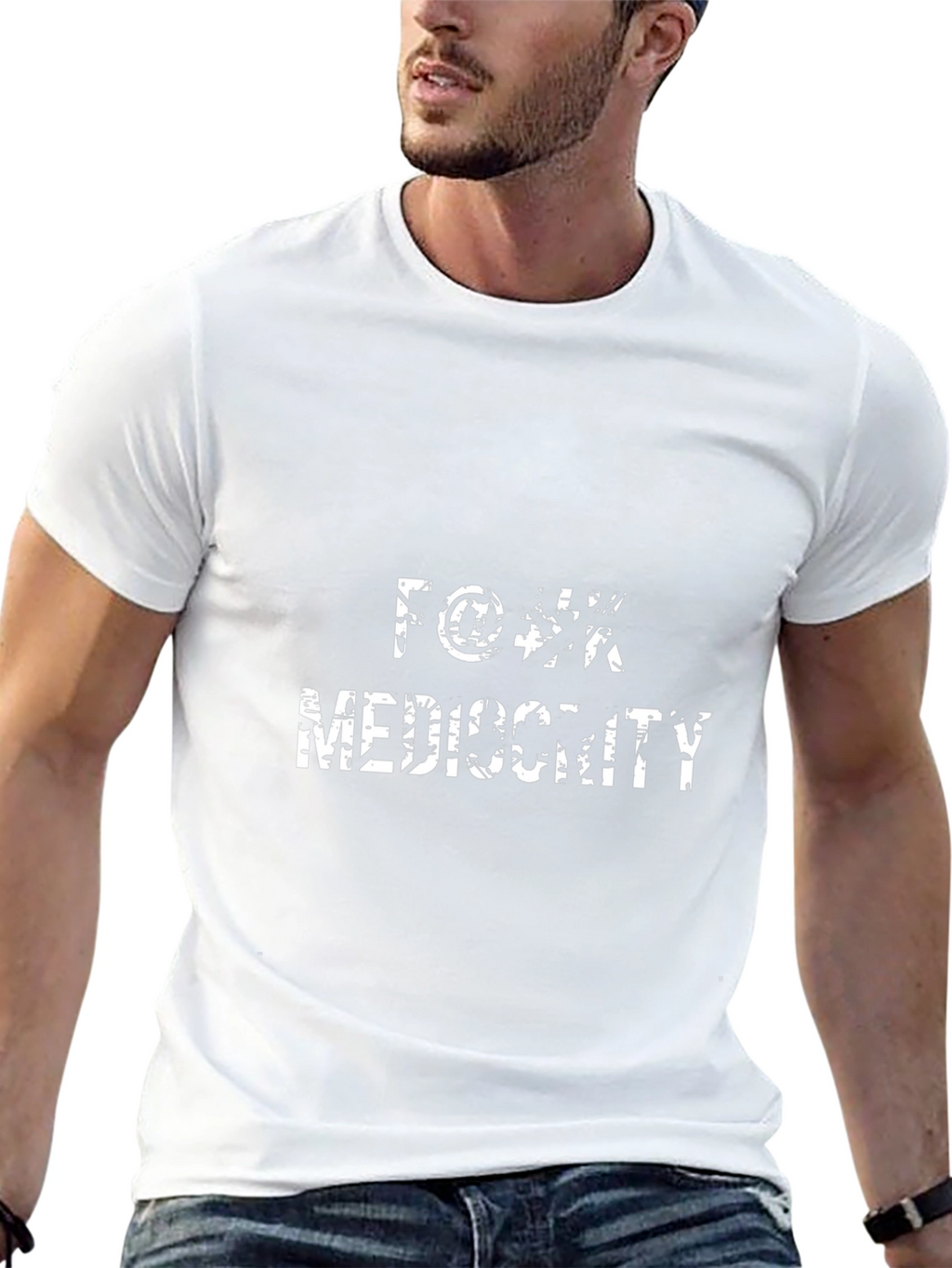 Black T-Shirt with Anti-Mediocrity Graphic
