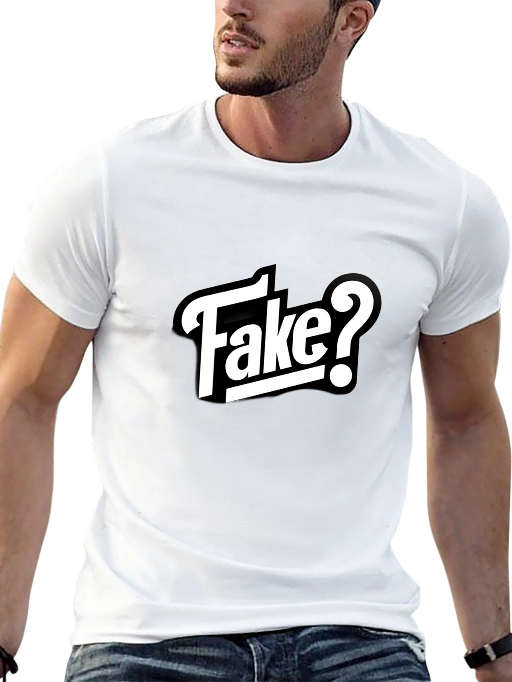 Fake? Graphic T-Shirt - Black Casual Tee
