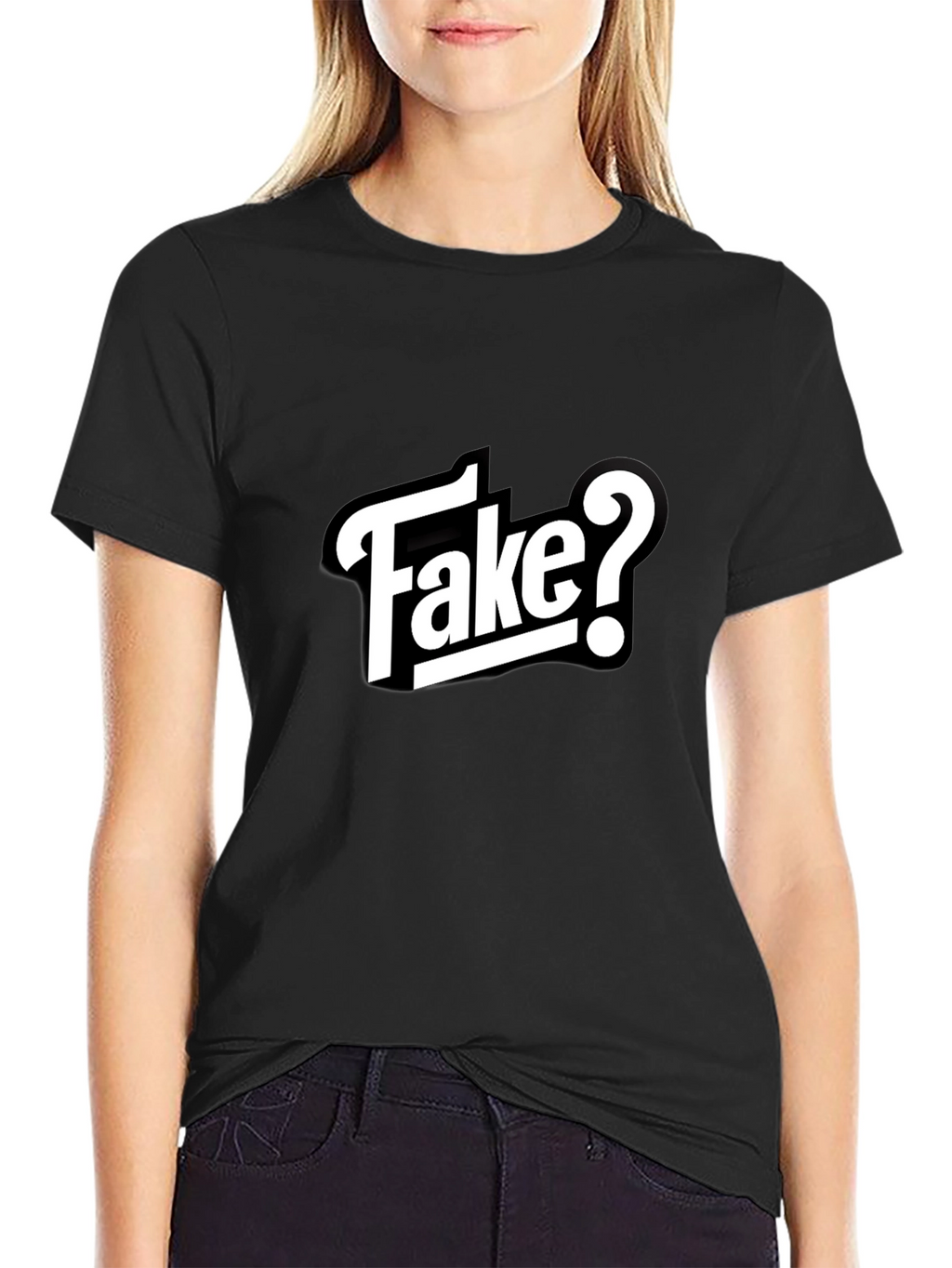 Fake? Graphic T-Shirt - Black Casual Tee