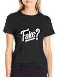 Fake? Graphic T-Shirt - Black Casual Tee