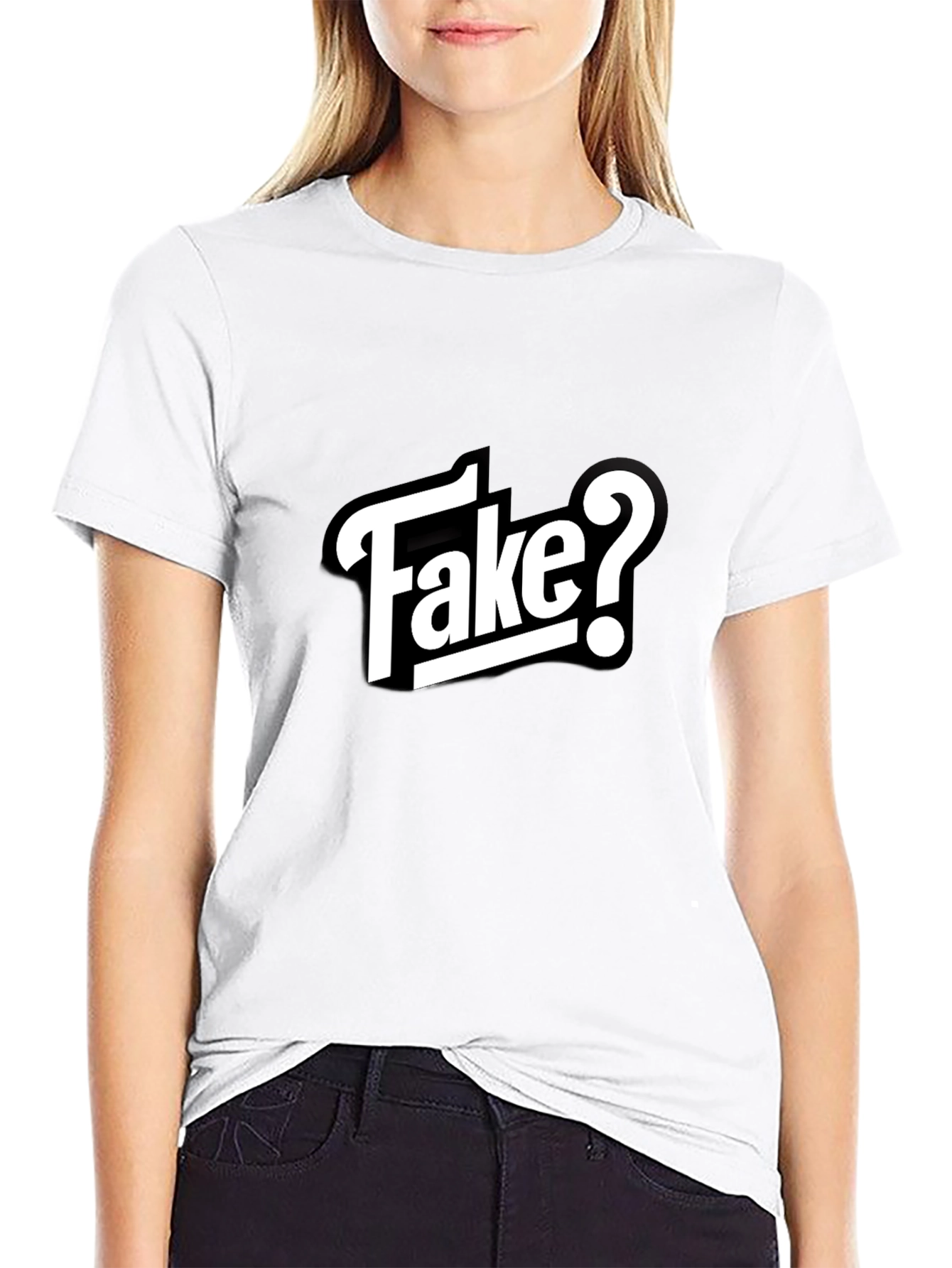 Fake? Graphic T-Shirt - Black Casual Tee