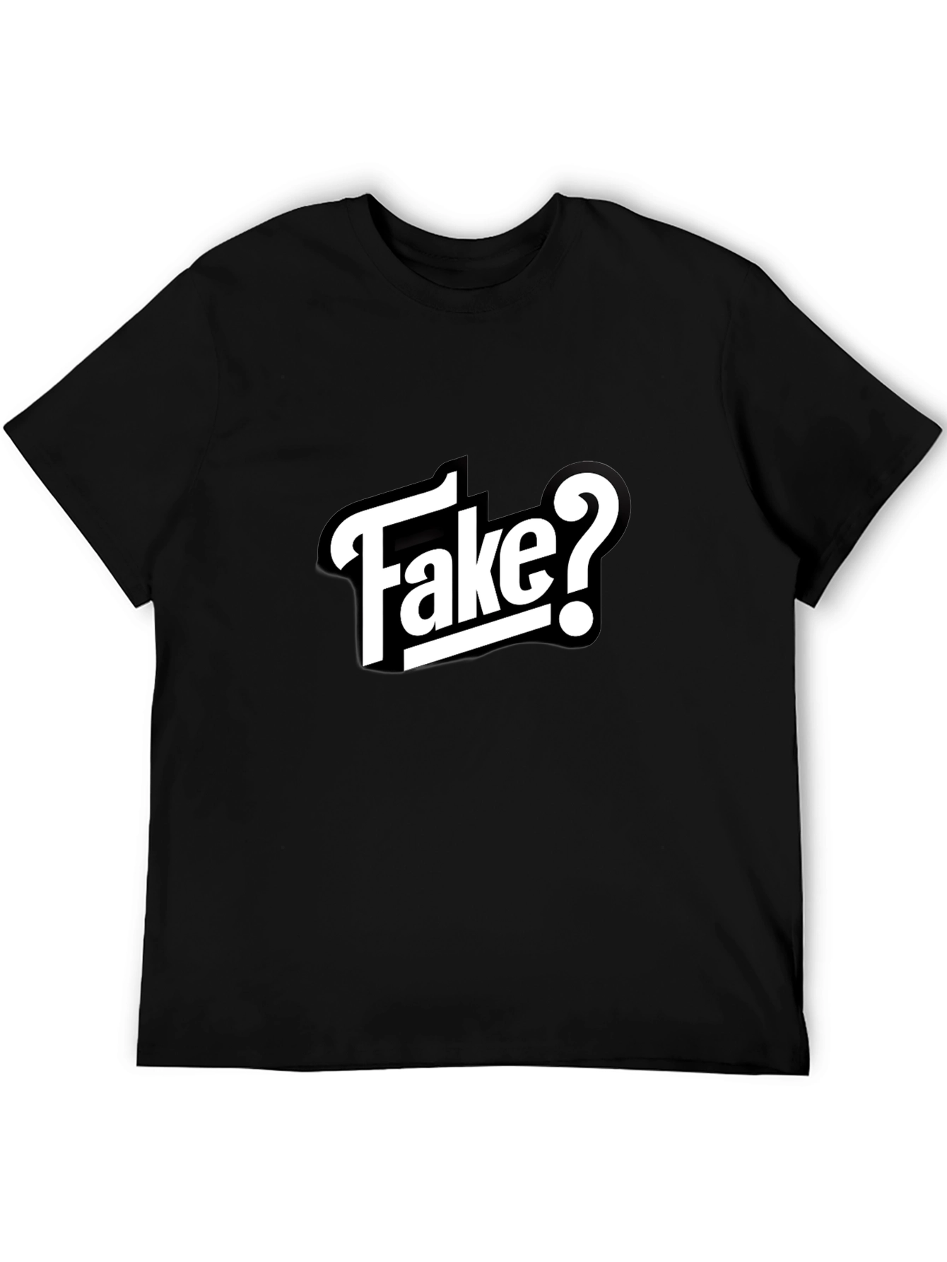 Fake? Graphic T-Shirt - Black Casual Tee