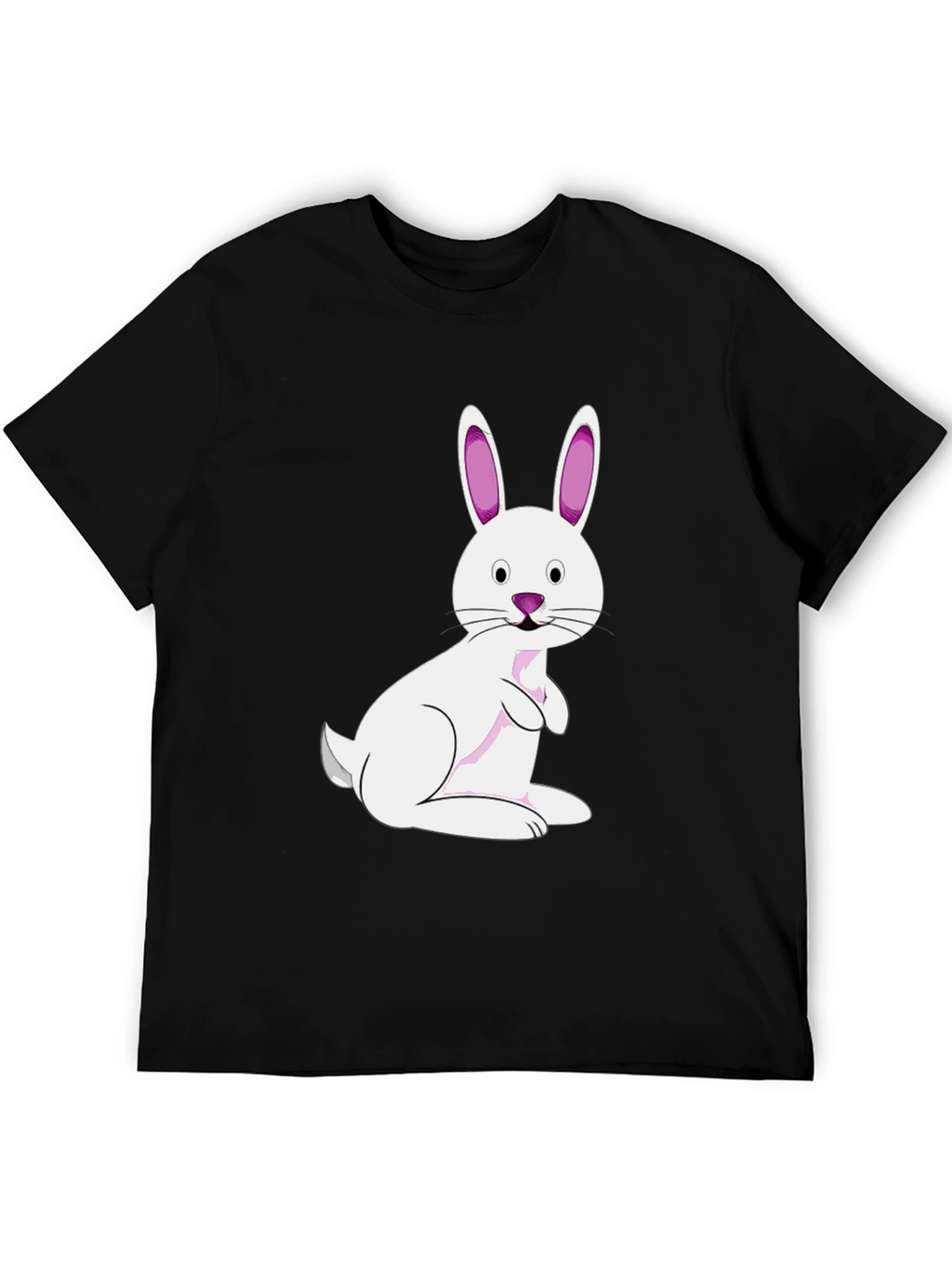 Easter Bunny Graphic Tee - Black Cotton Blend