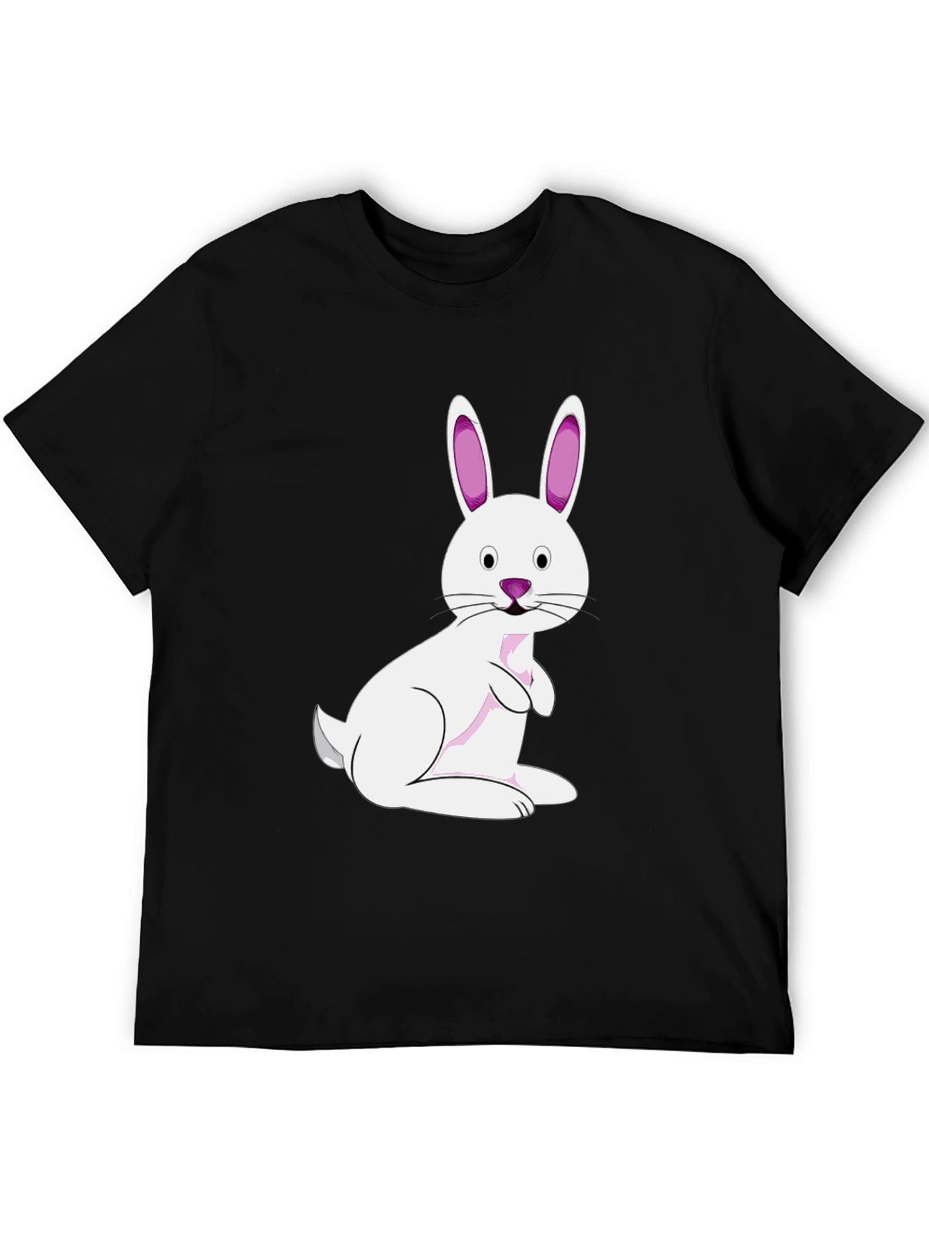 Easter Bunny Graphic Tee - Black Cotton Blend