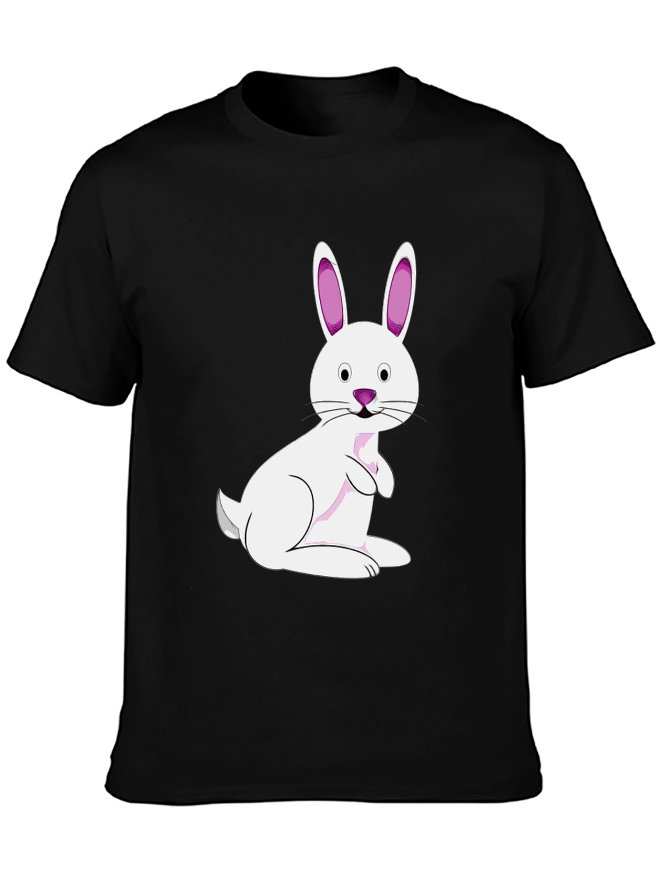 Easter Bunny Graphic Tee - Black Cotton Blend