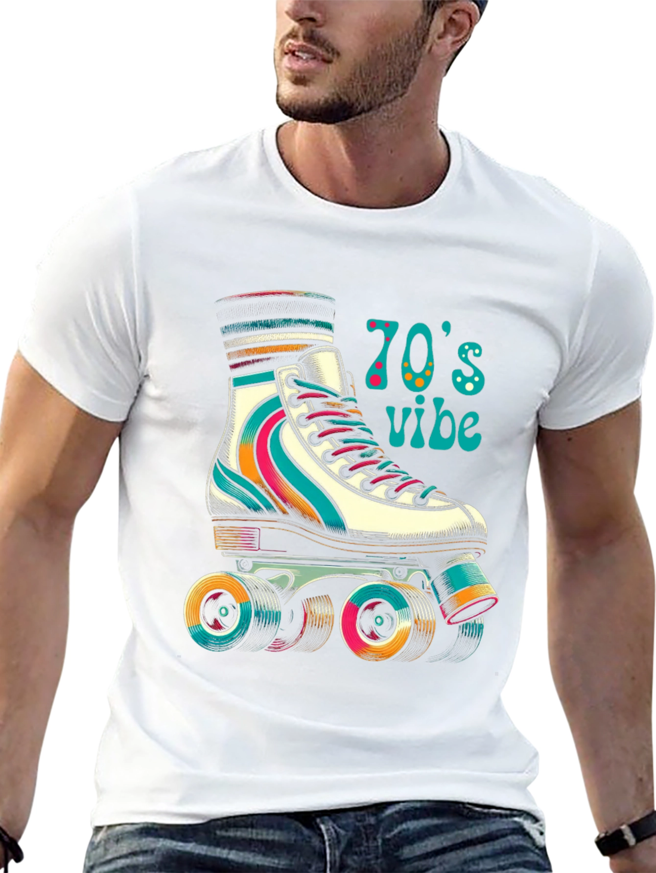 Retro 70s Vibe Roller Skate T-Shirt