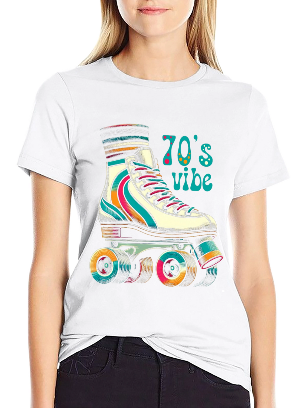 Retro 70s Vibe Roller Skate T-Shirt