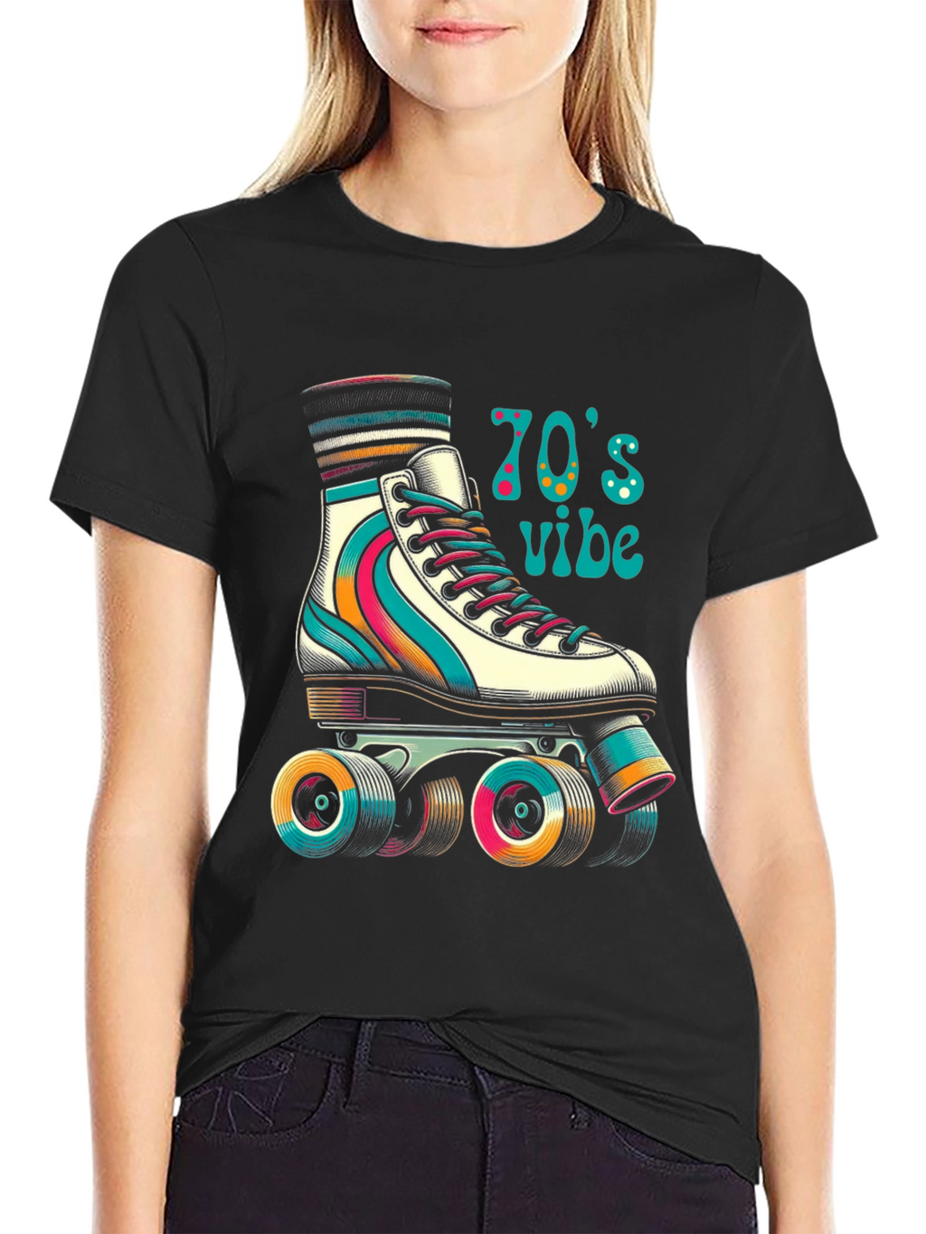 Retro 70s Vibe Roller Skate T-Shirt