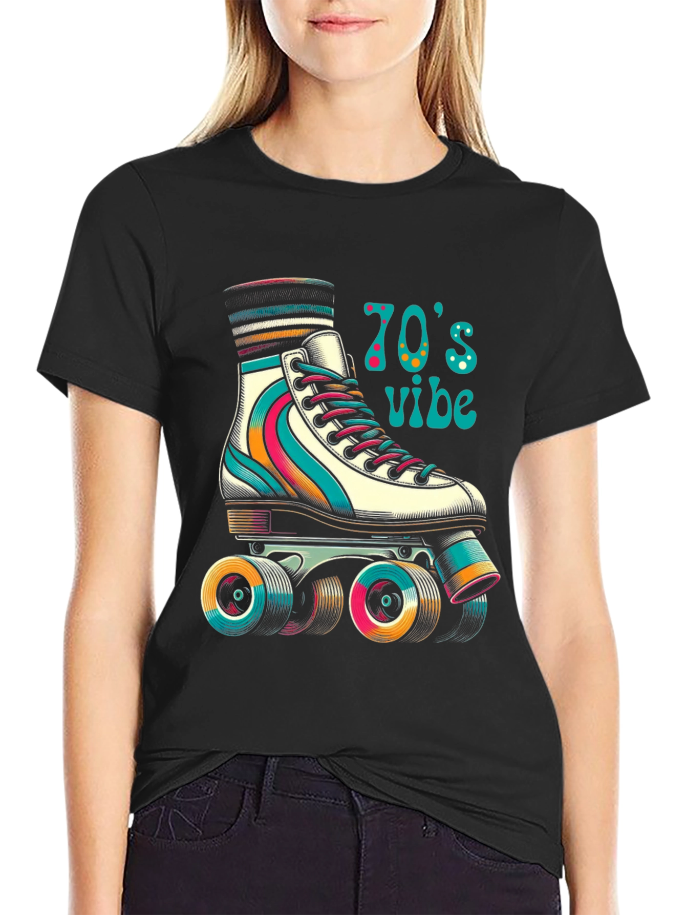 Retro 70s Vibe Roller Skate T-Shirt