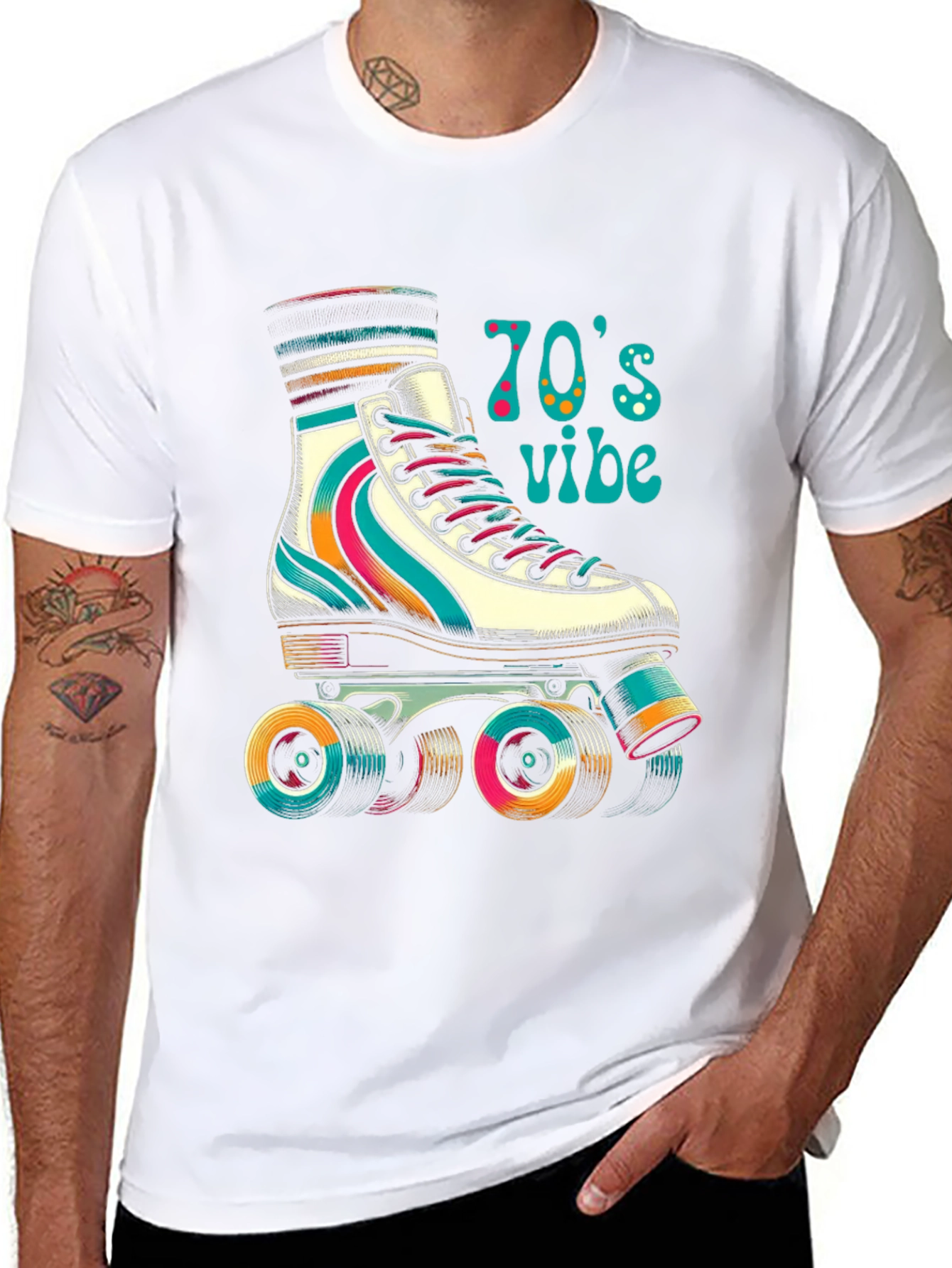Retro 70s Vibe Roller Skate T-Shirt