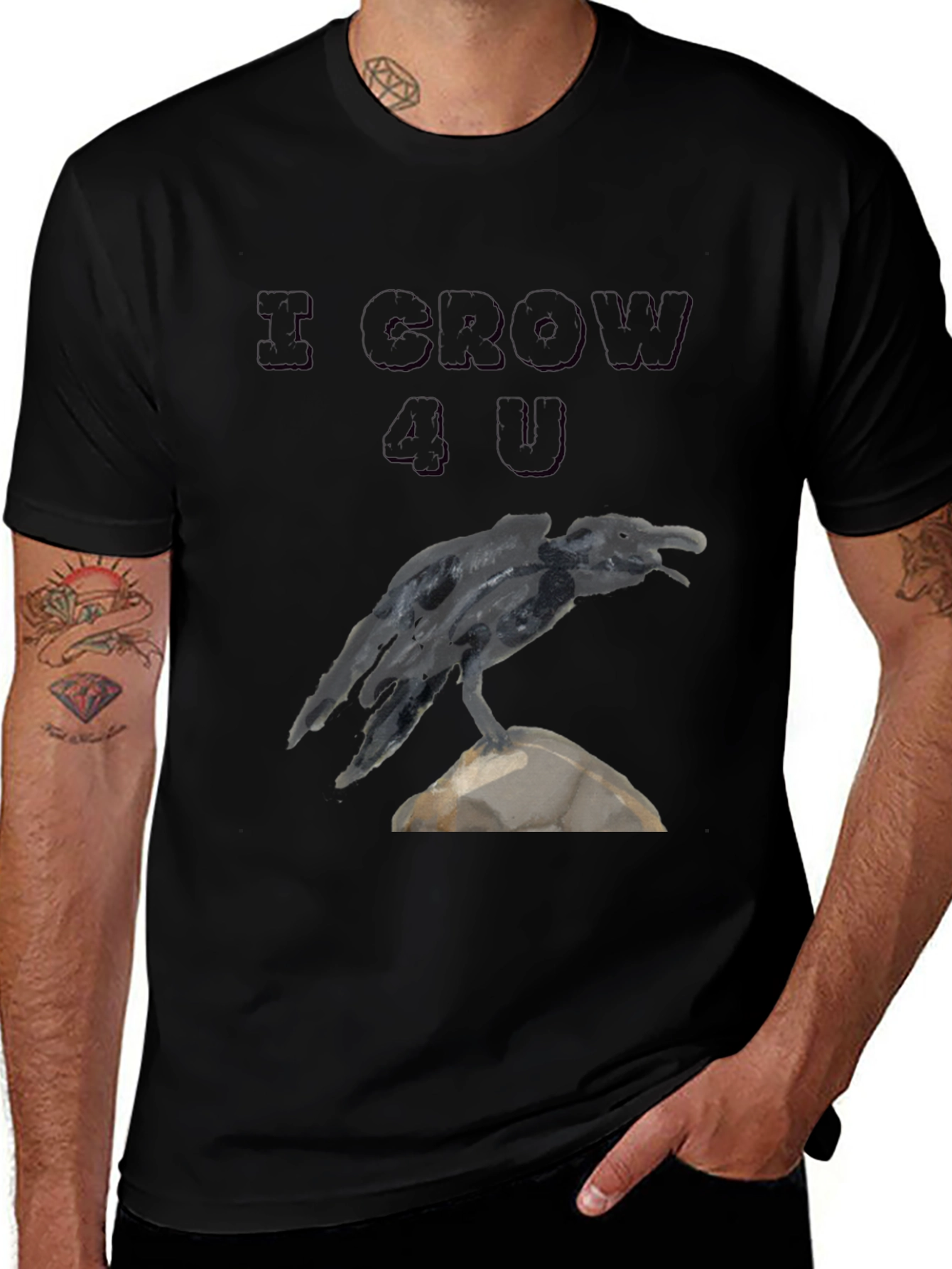 I CROW 4 U Graphic Tee - Black Raven T-Shirt