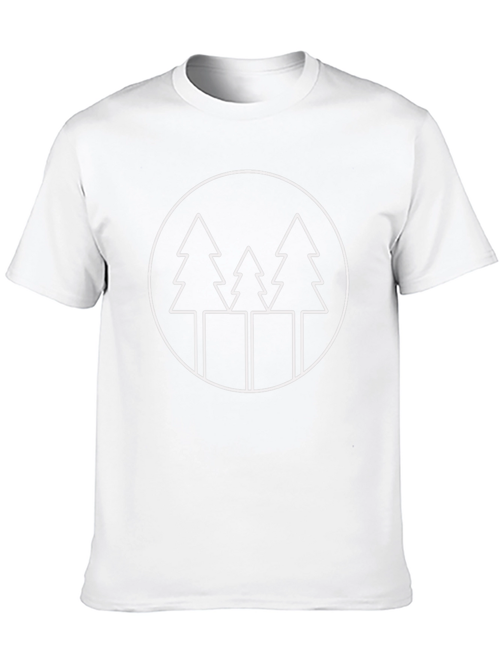 Minimalist Tree Circle T-Shirt - Black