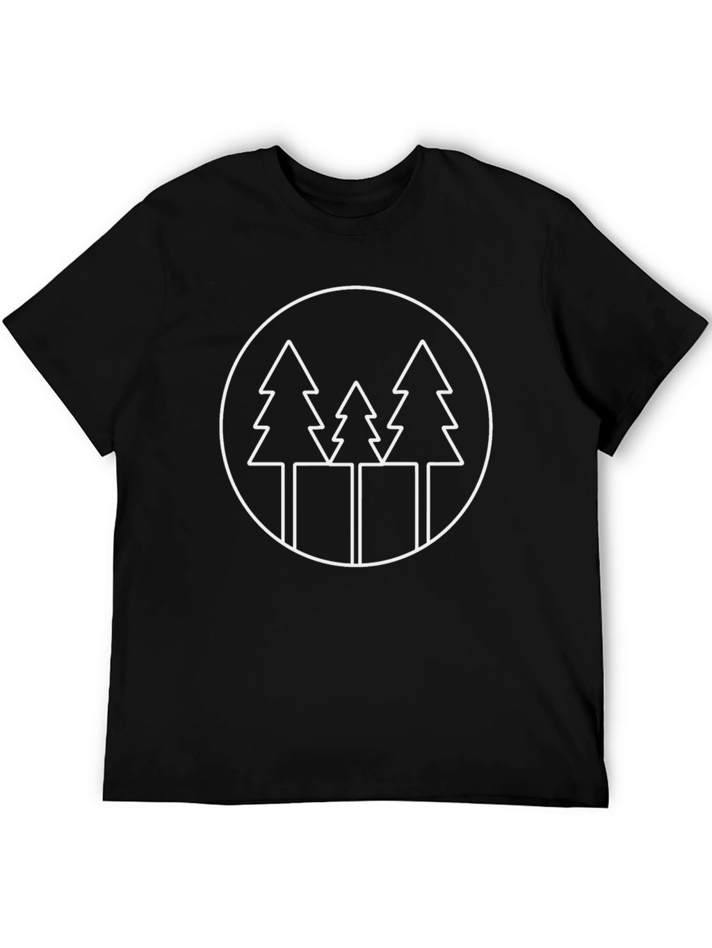 Minimalist Tree Circle T-Shirt - Black