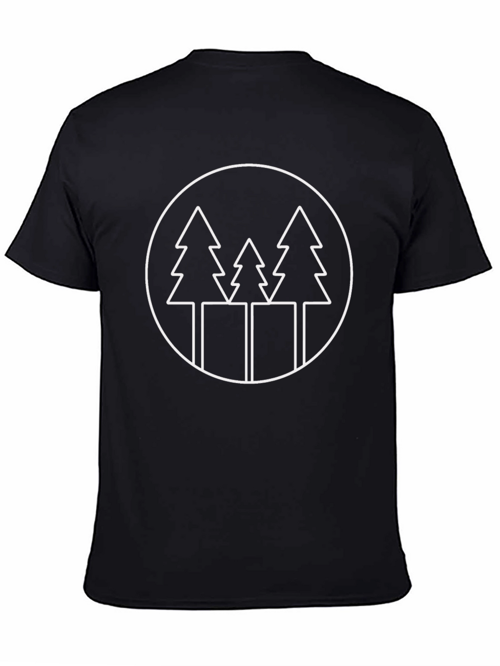 Minimalist Tree Circle T-Shirt - Black