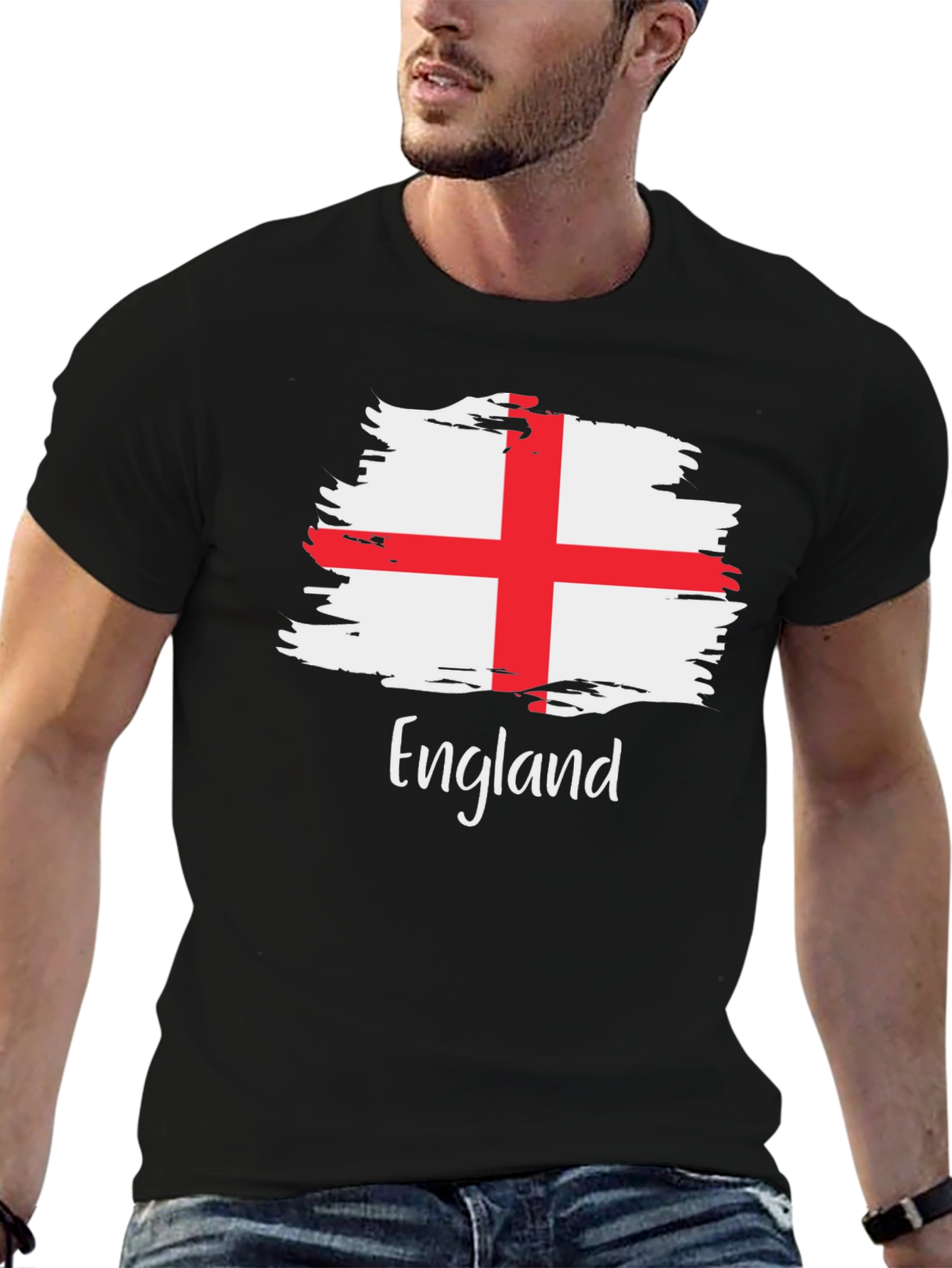 England Flag Brush Stroke T-Shirt