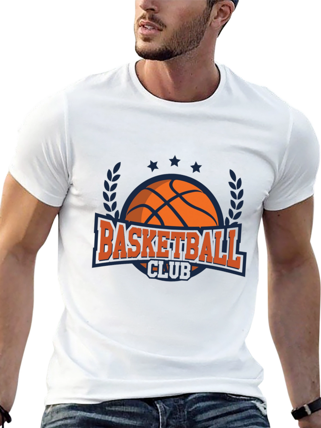 Basketball Club Graphic Tee - Black Cotton T-Shirt