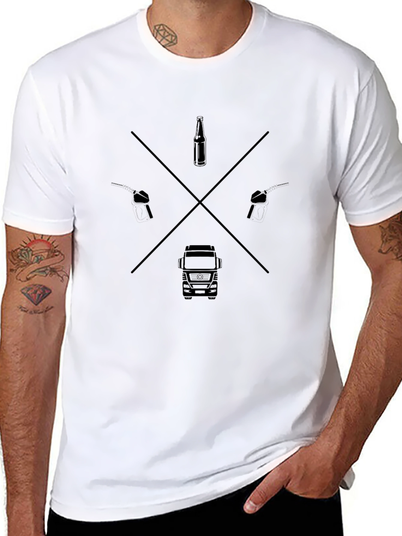 Truckers Cross Black T-Shirt