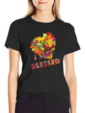 I Am Blessed Fruit Heart Graphic T-Shirt