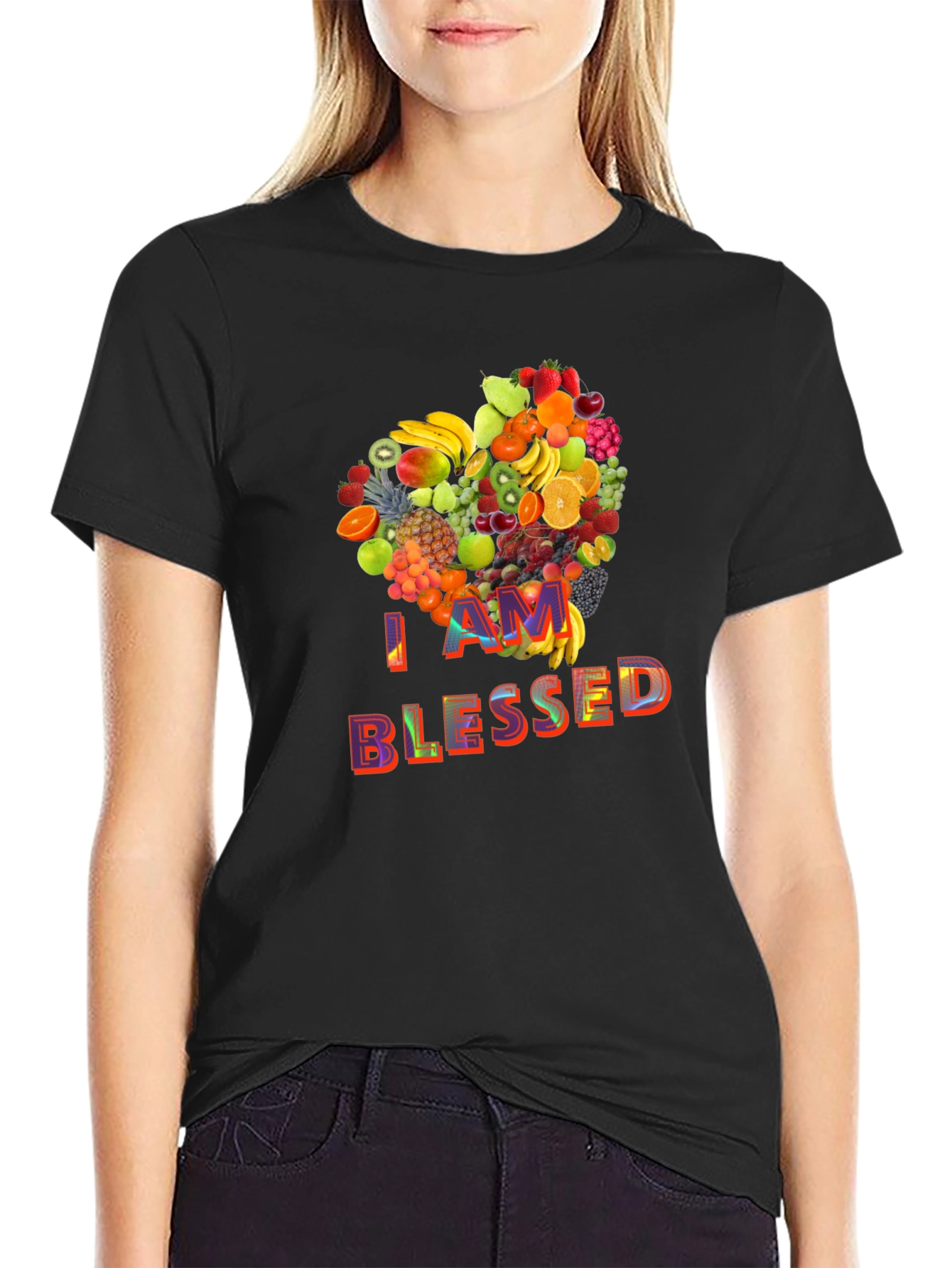 I Am Blessed Fruit Heart Graphic T-Shirt