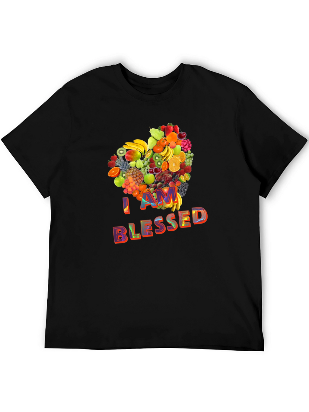I Am Blessed Fruit Heart Graphic T-Shirt