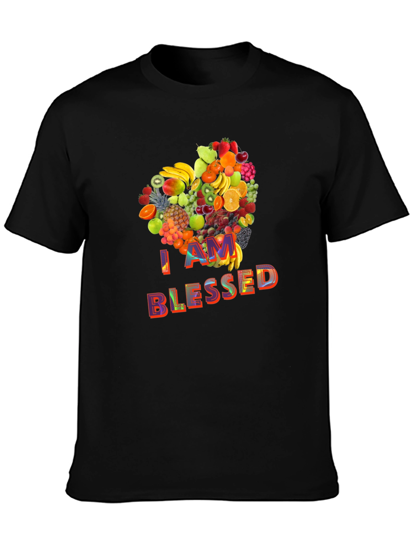 I Am Blessed Fruit Heart Graphic T-Shirt