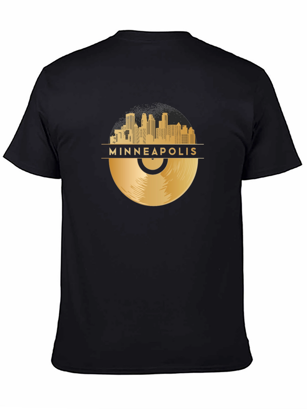 Minneapolis Gold Record Skyline Black T-Shirt