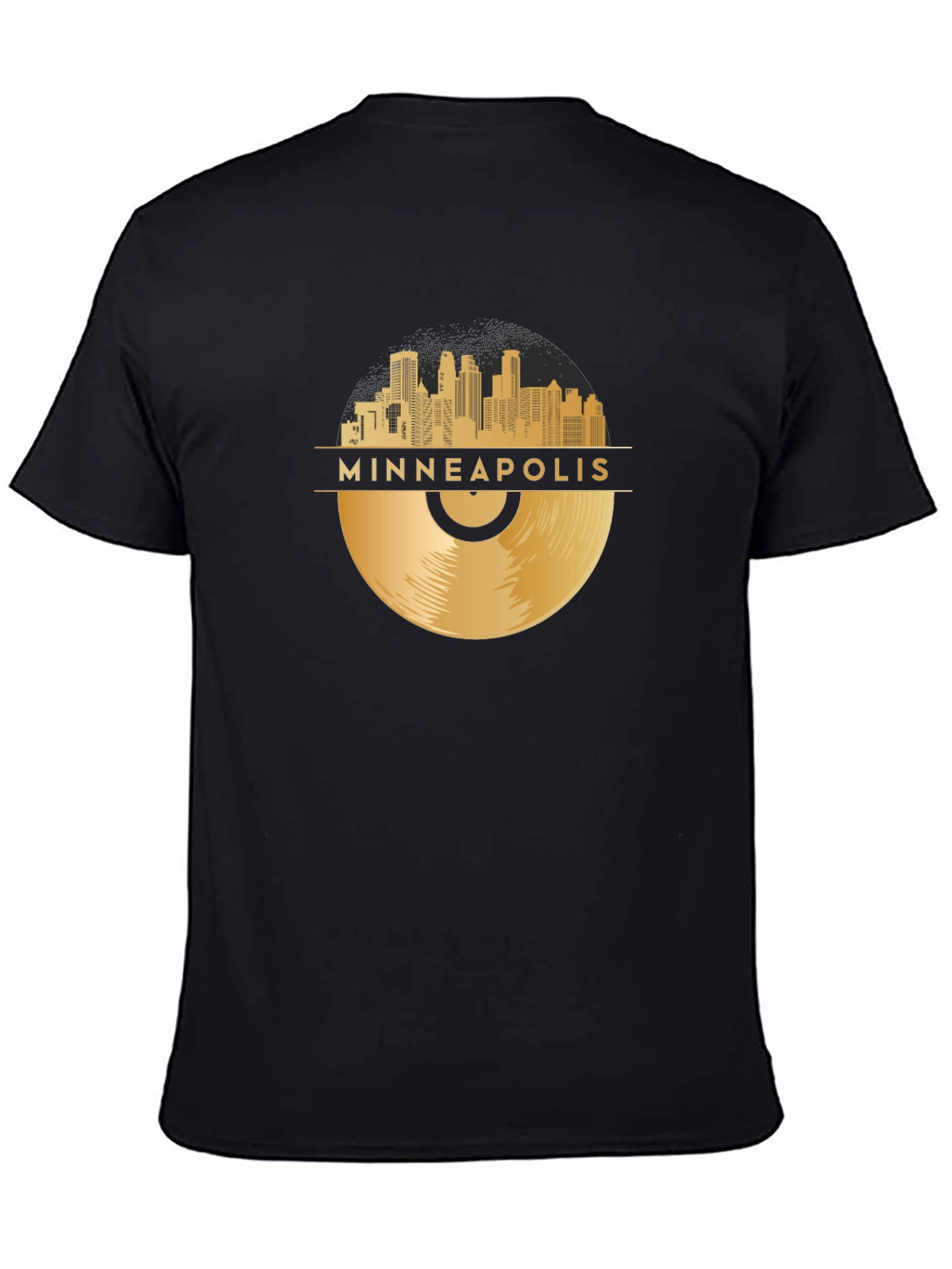 Minneapolis Gold Record Skyline Black T-Shirt