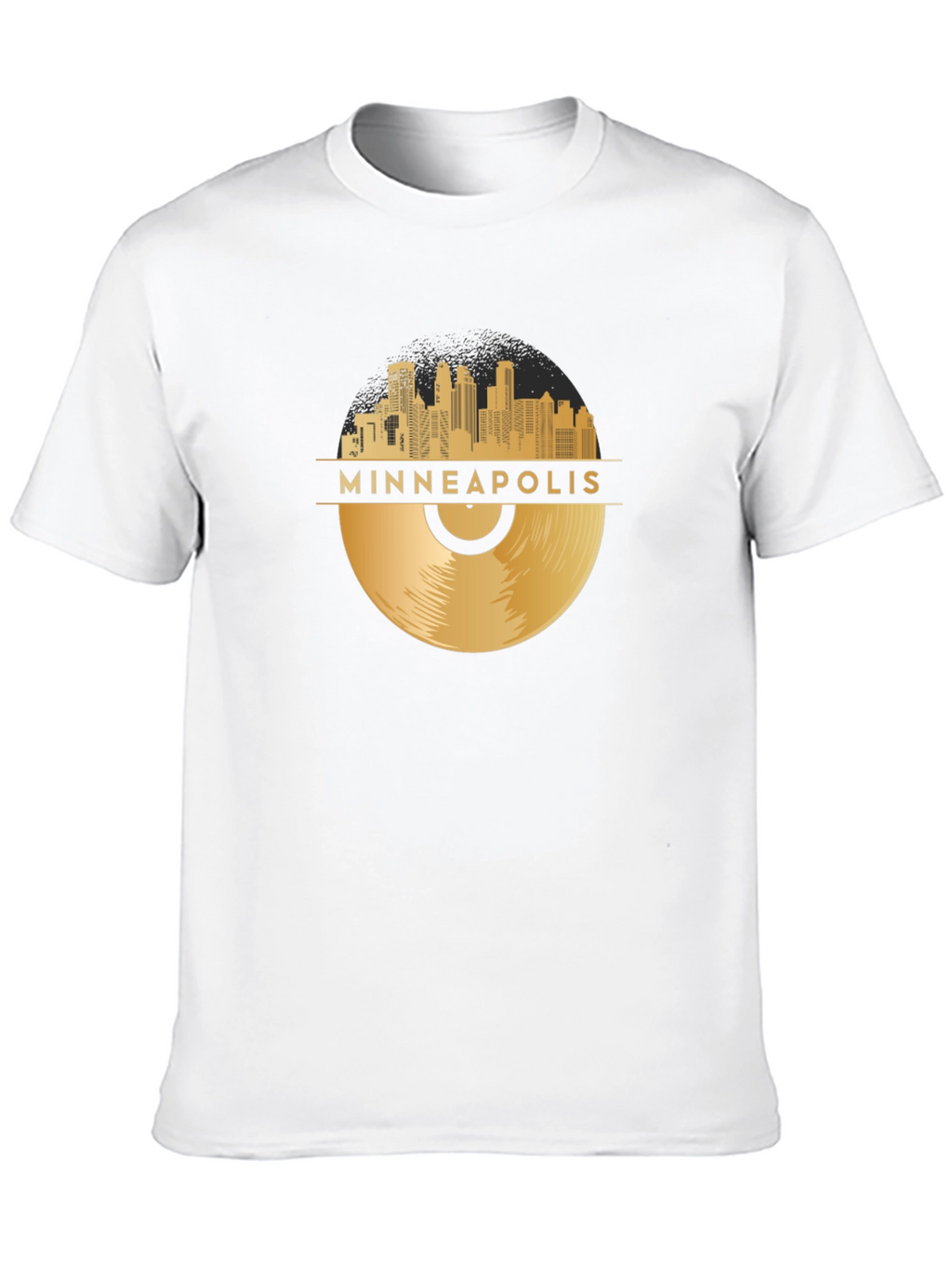 Minneapolis Gold Record Skyline Black T-Shirt