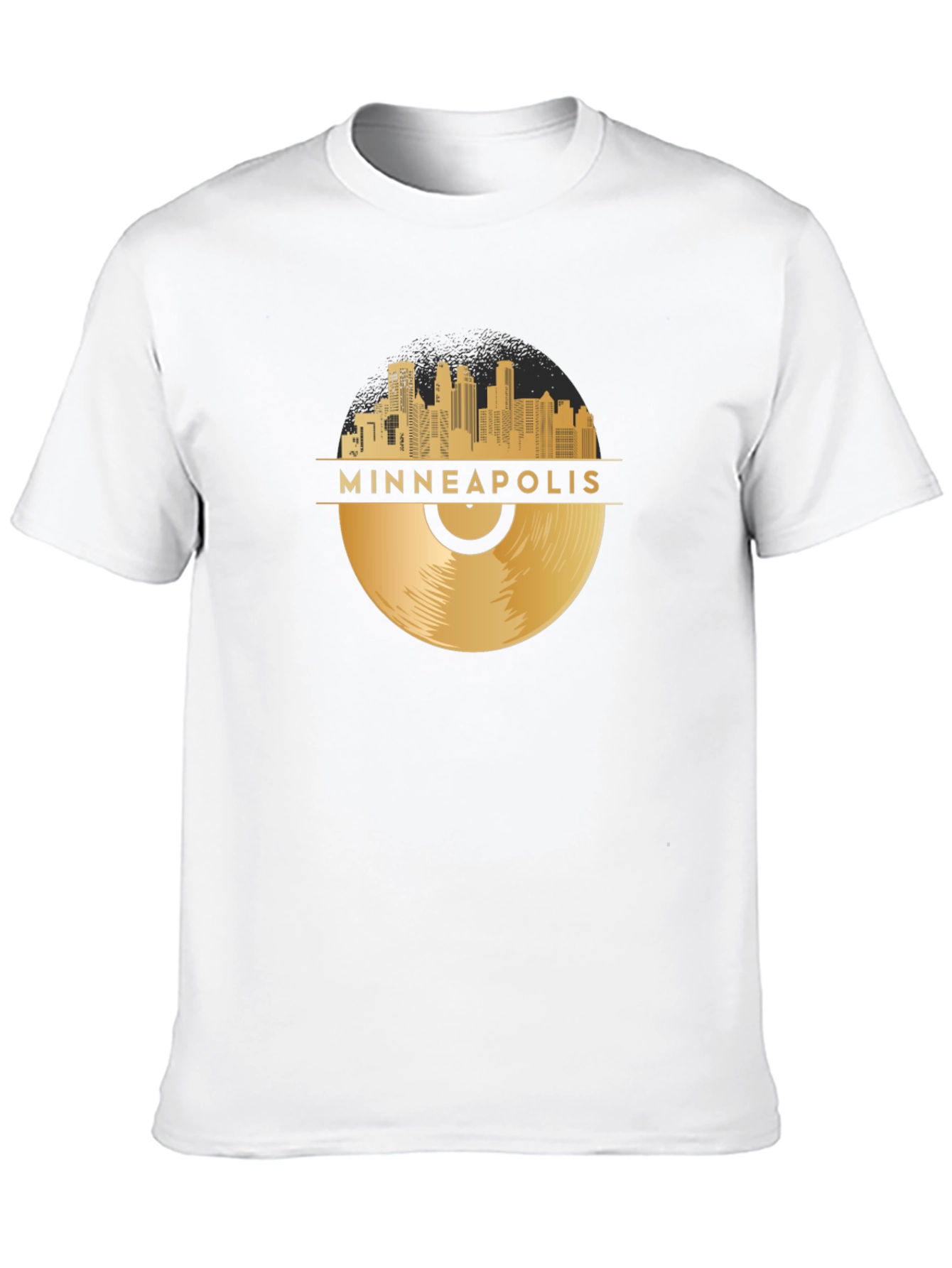 Minneapolis Gold Record Skyline Black T-Shirt