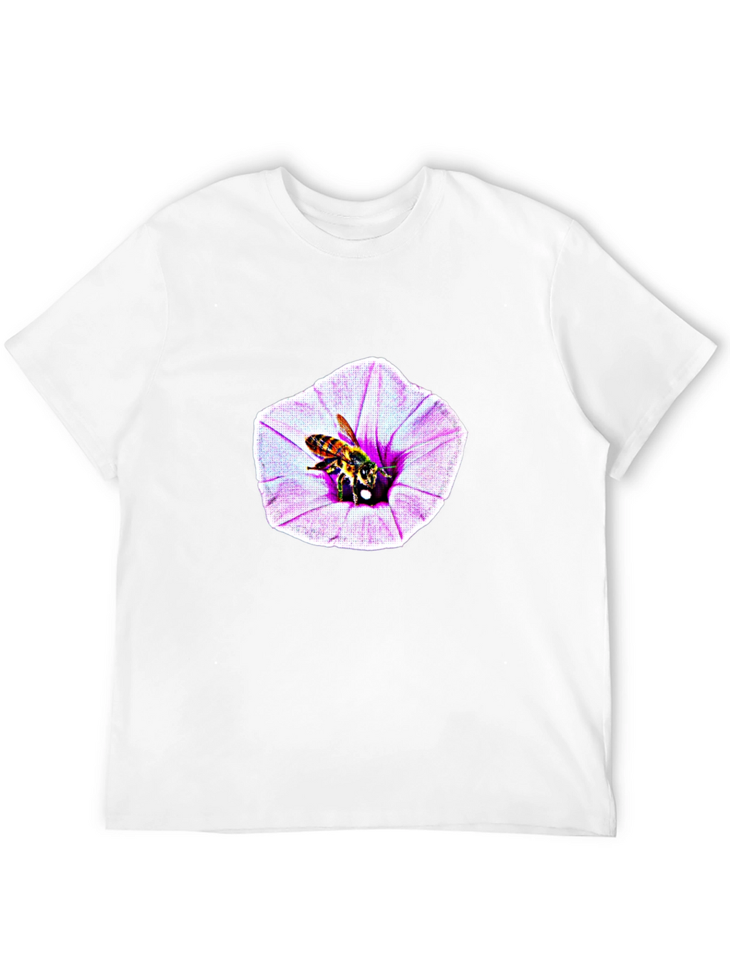 Bee on Flower Graphic T-Shirt - Black