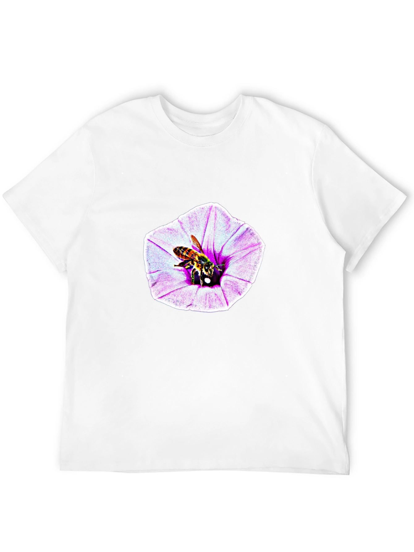 Bee on Flower Graphic T-Shirt - Black