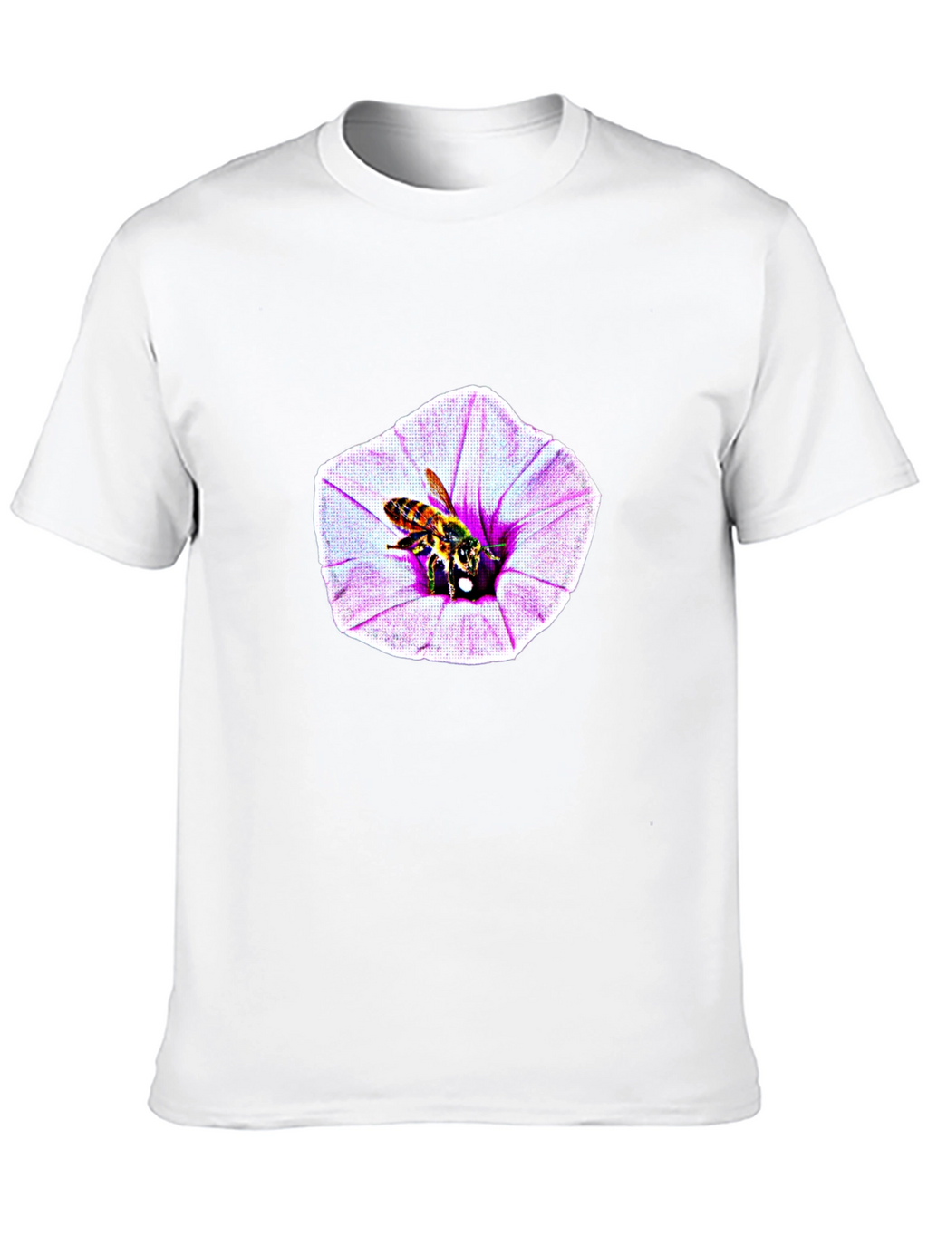 Bee on Flower Graphic T-Shirt - Black