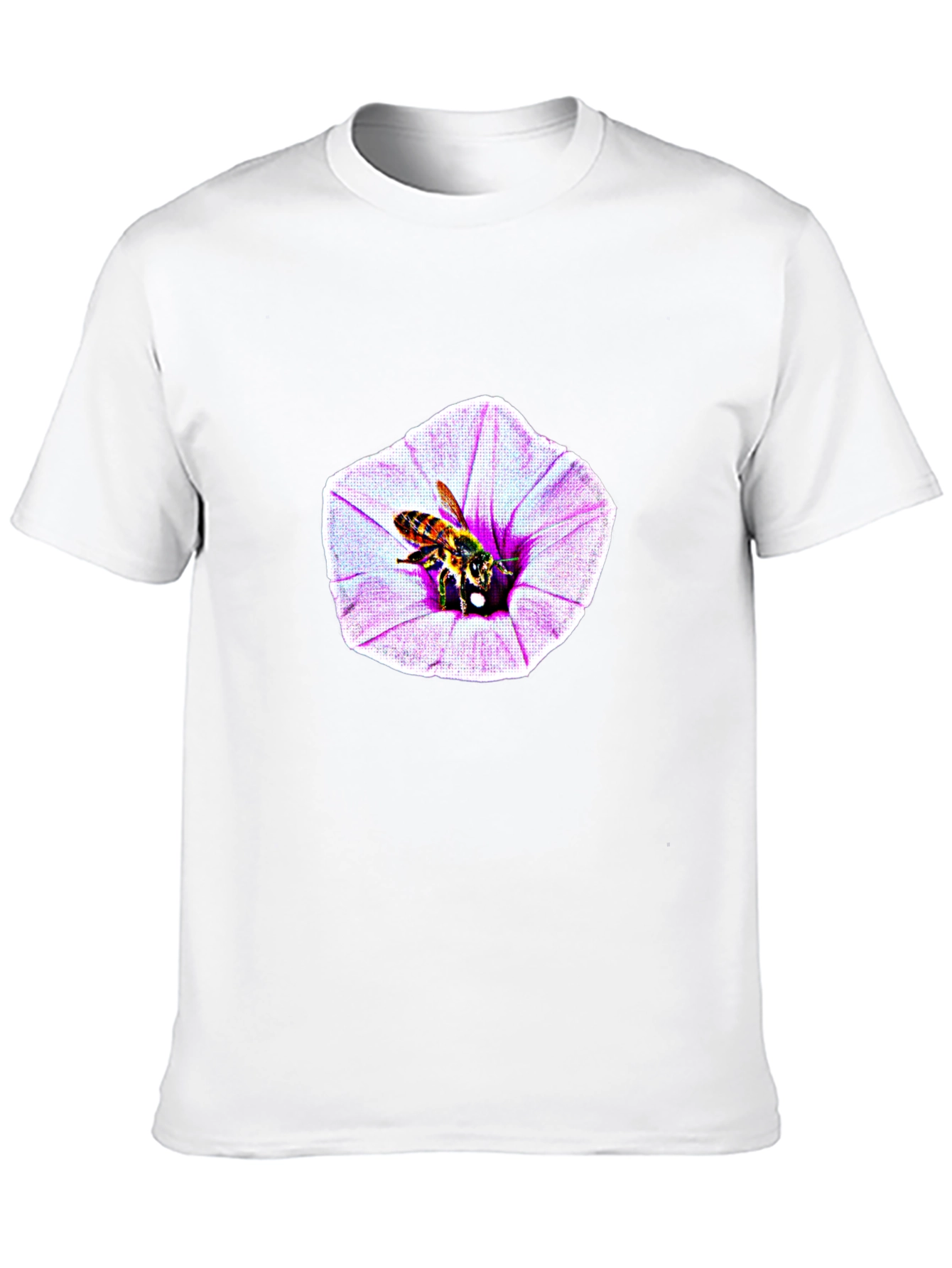 Bee on Flower Graphic T-Shirt - Black