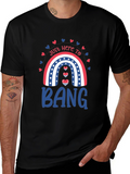 Just Here to Bang T-Shirt Patriotic Rainbow Design