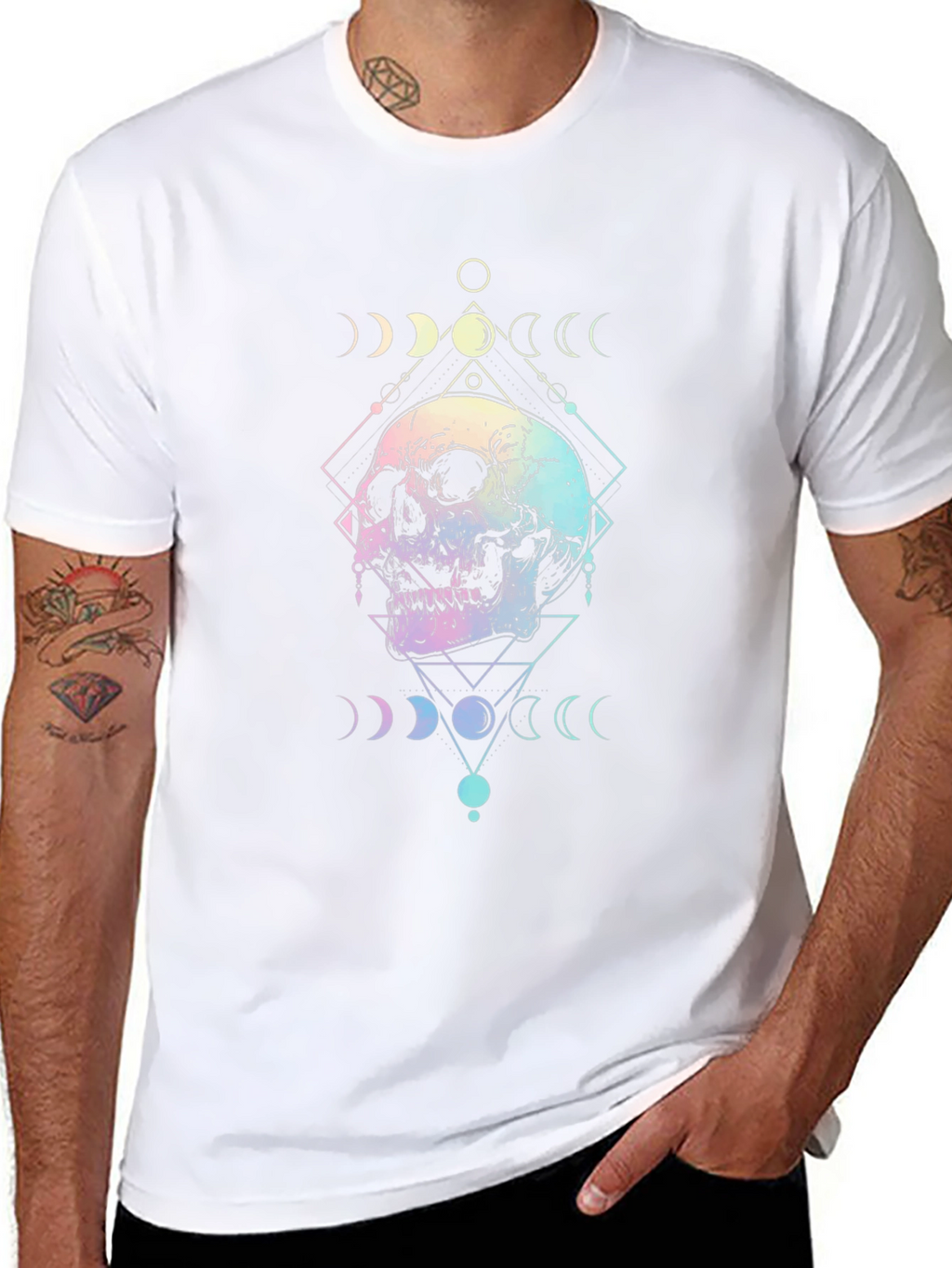 Mystic Skull Graphic Tee - Unisex Black Cotton T-Shirt