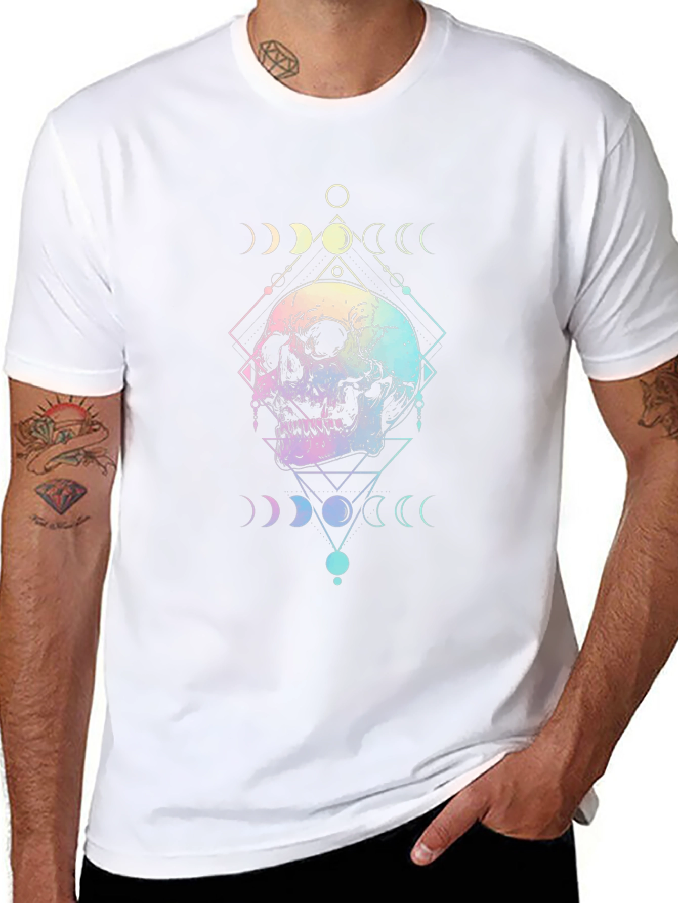 Mystic Skull Graphic Tee - Unisex Black Cotton T-Shirt