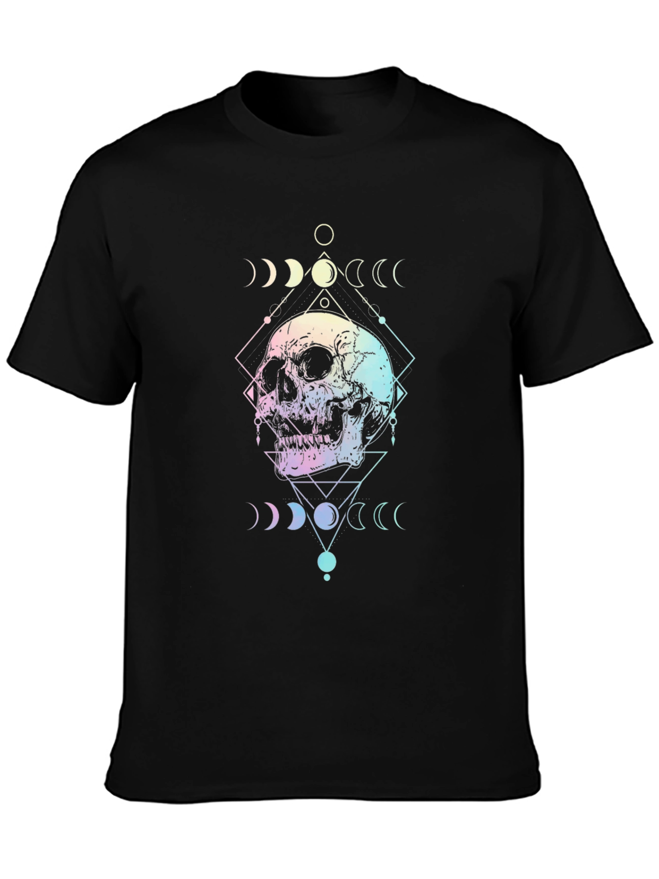 Mystic Skull Graphic Tee - Unisex Black Cotton T-Shirt