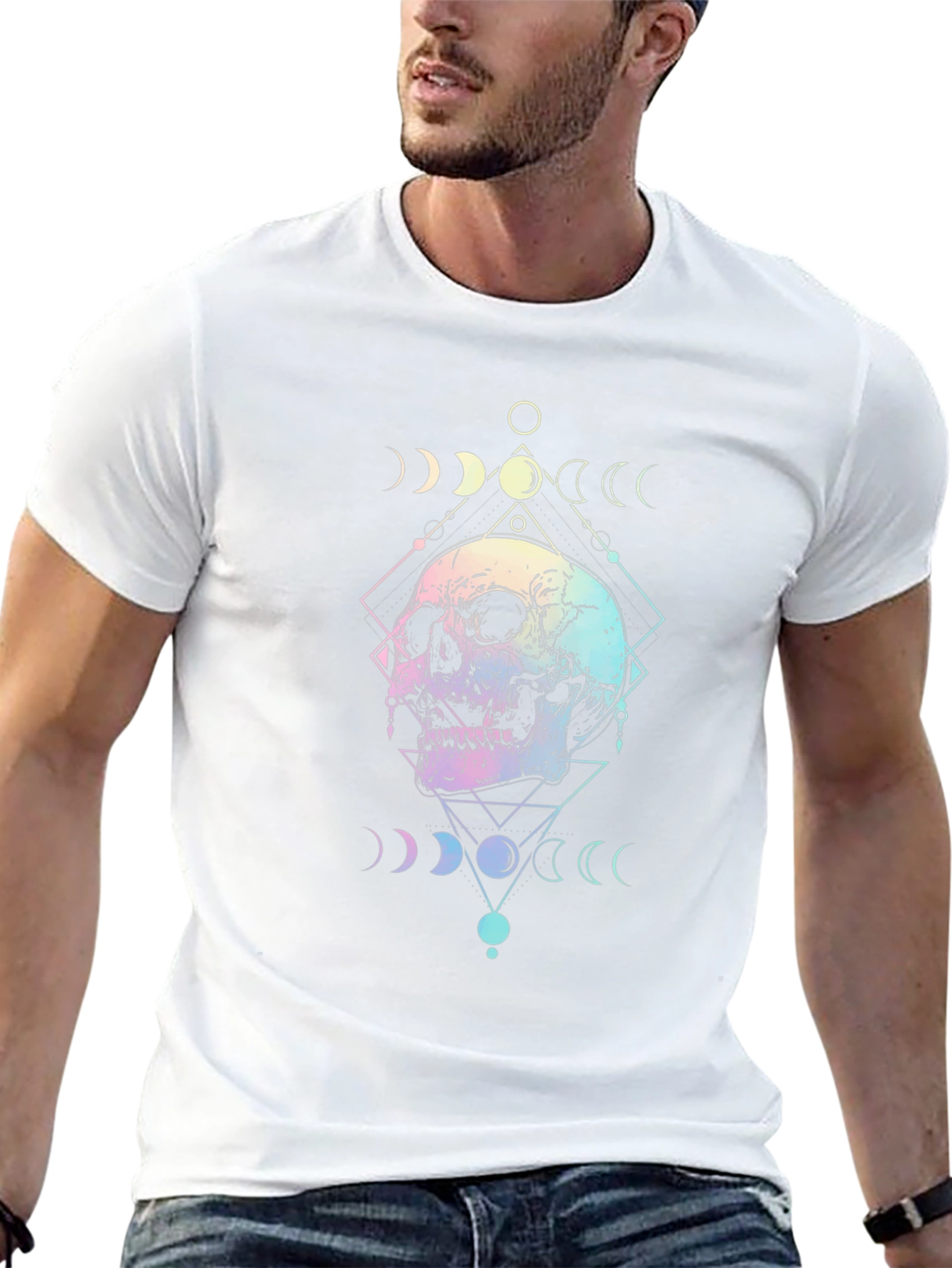 Mystic Skull Graphic Tee - Unisex Black Cotton T-Shirt