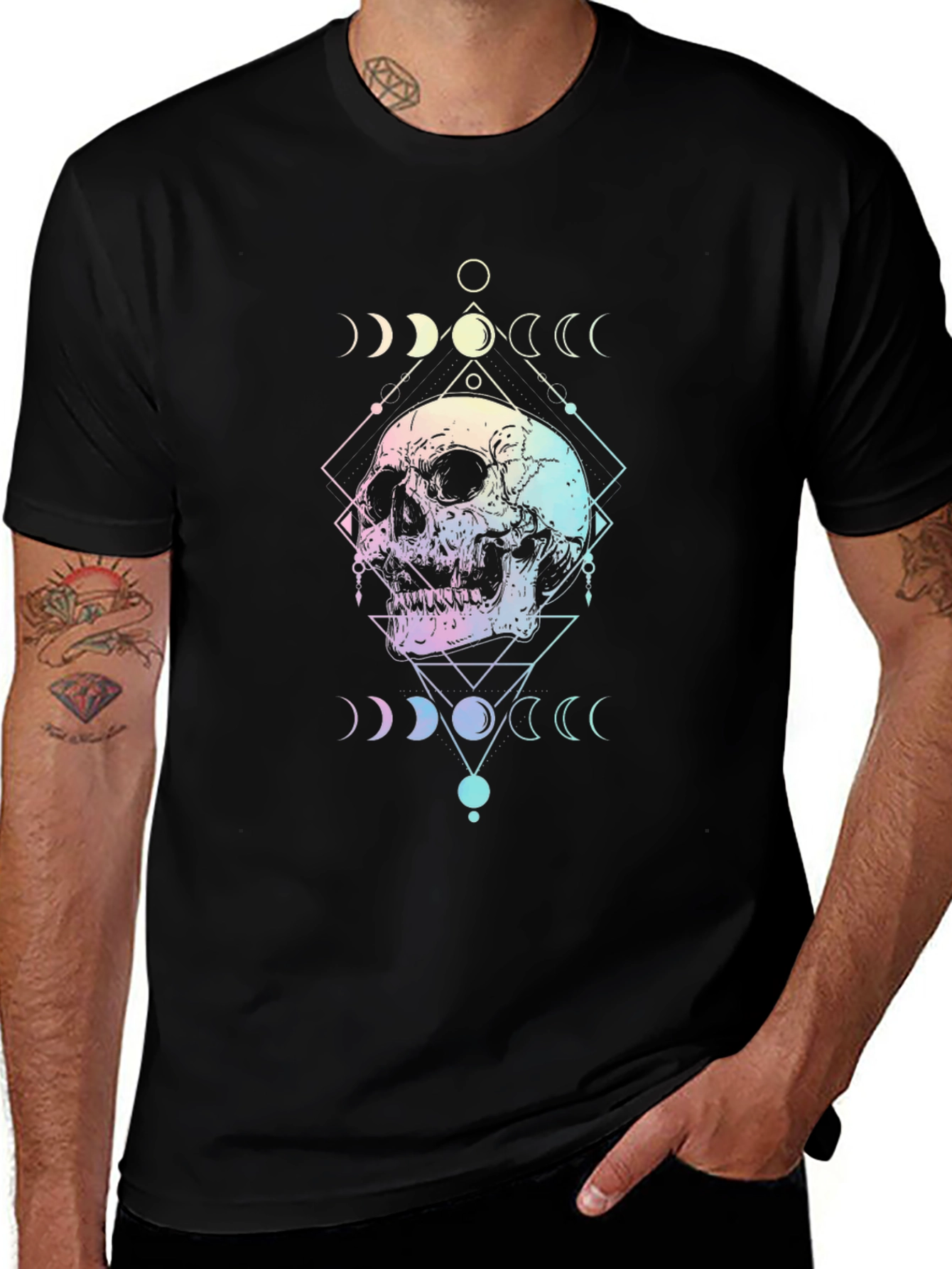 Mystic Skull Graphic Tee - Unisex Black Cotton T-Shirt