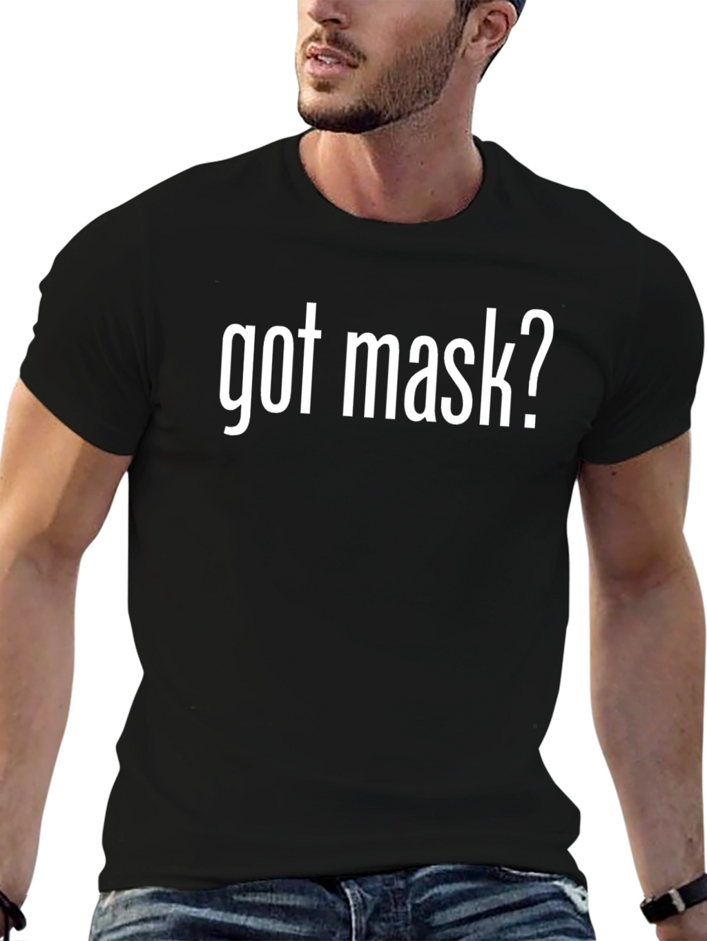 Got Mask? Graphic Tee - Black Cotton T-Shirt