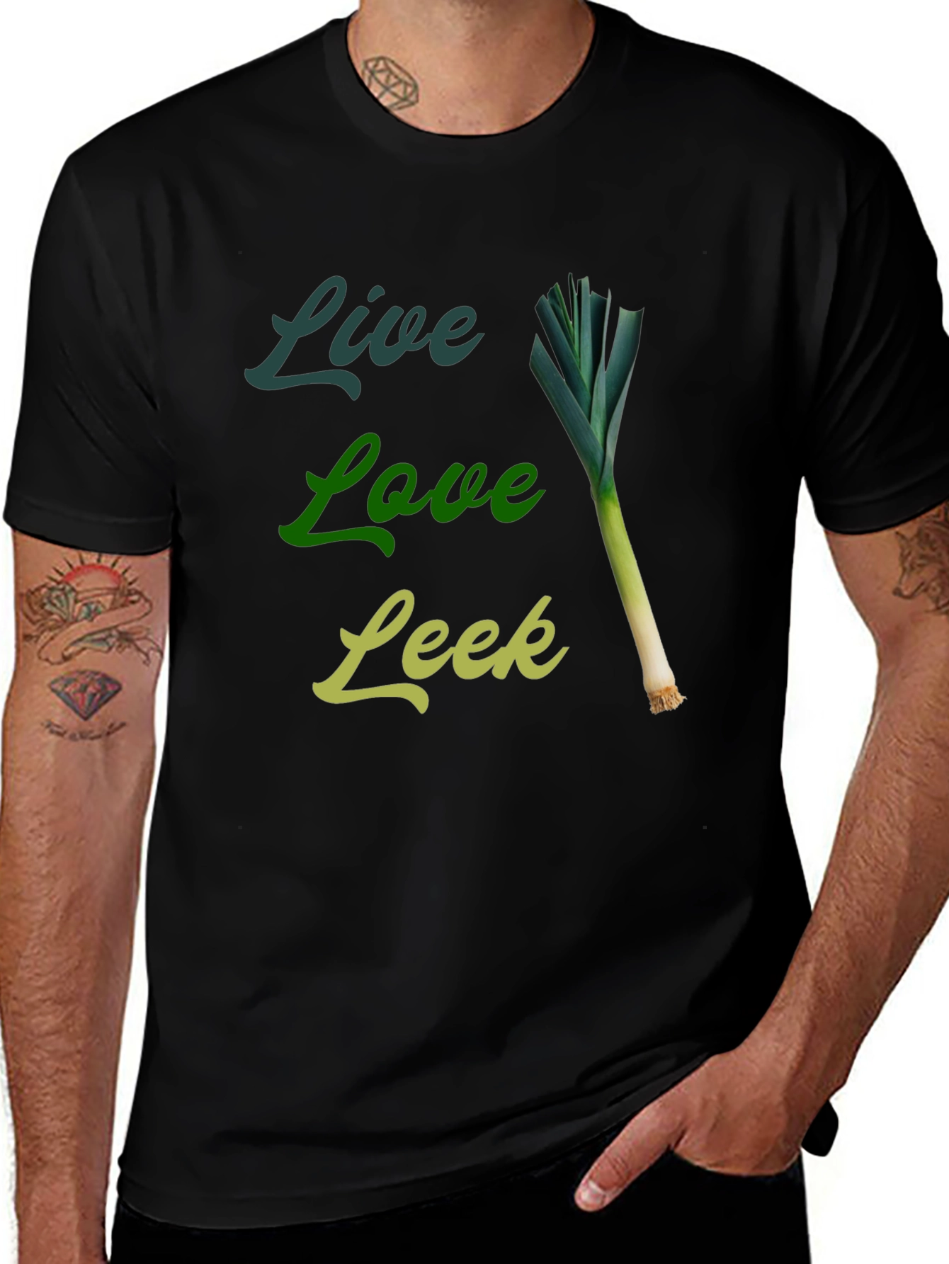 Live Love Leek Black Graphic Tee