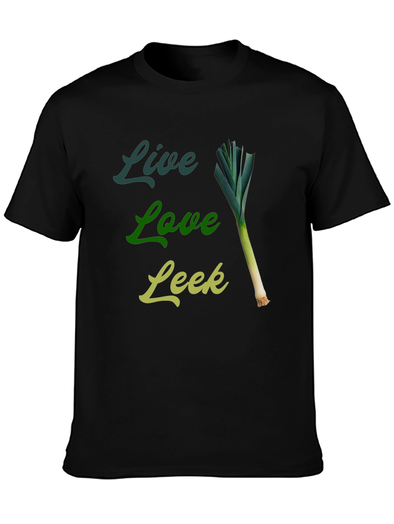 Live Love Leek Black Graphic Tee